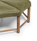 Ottagono Leather Ottoman - Spruce