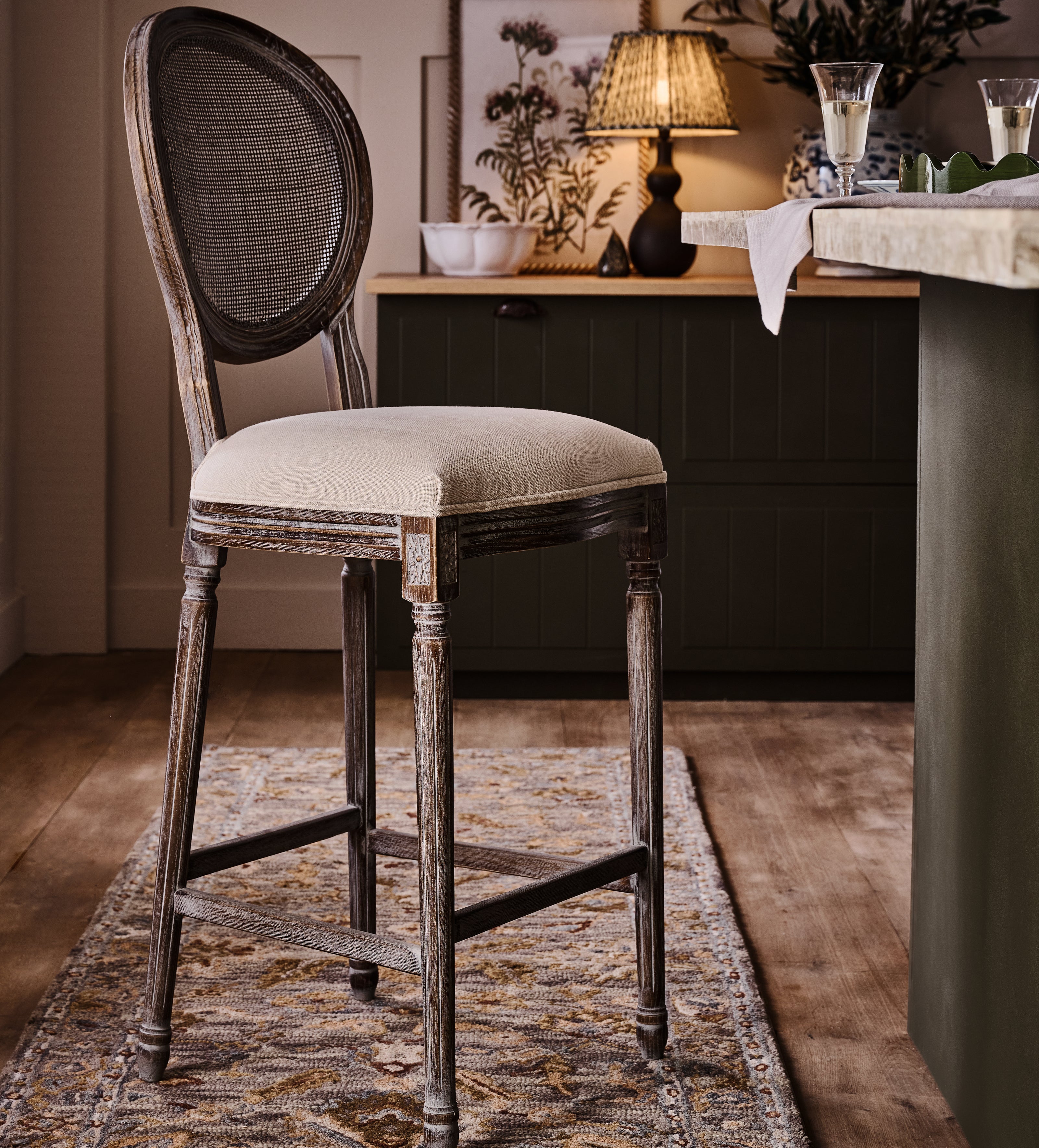 Ovalise Bar Stool Natural OKA
