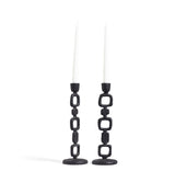 Coropuna Candle Holders Pair - Metallic Black