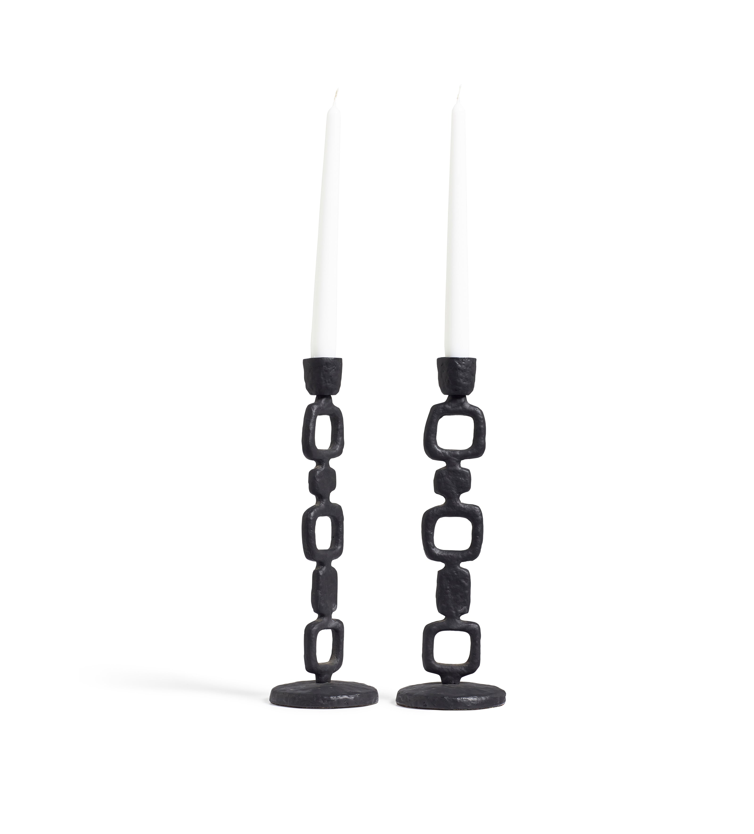 Coropuna Candle Holders Pair - Metallic Black