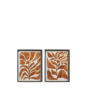 Framed Crisanta Prints Pair - Mustard
