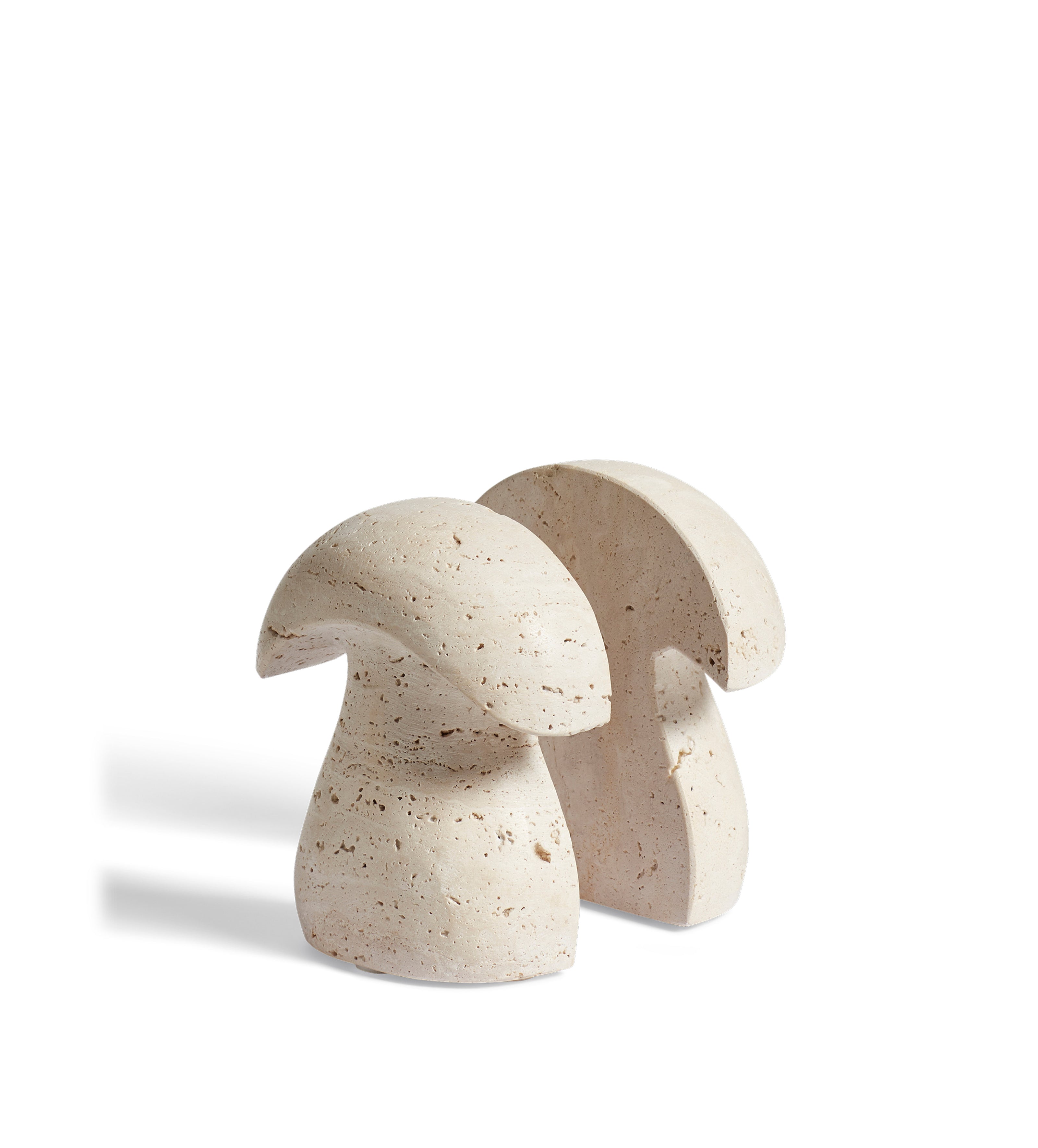Muscaria Mushroom Bookends Pair - Travertine