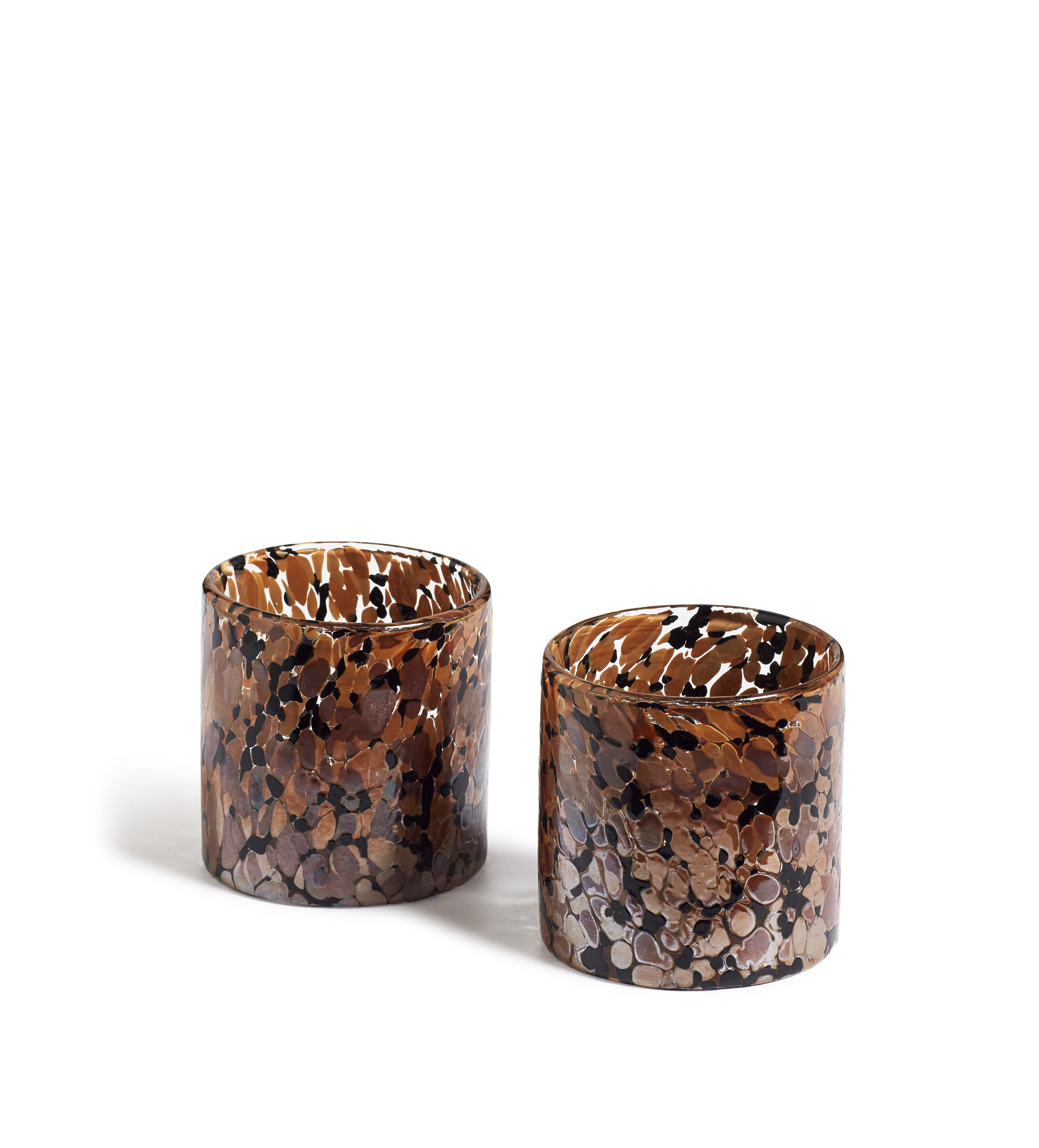 Nura Candle Holders Pair - Charcoal/Rust