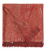 Paisley Throw - Warm Red