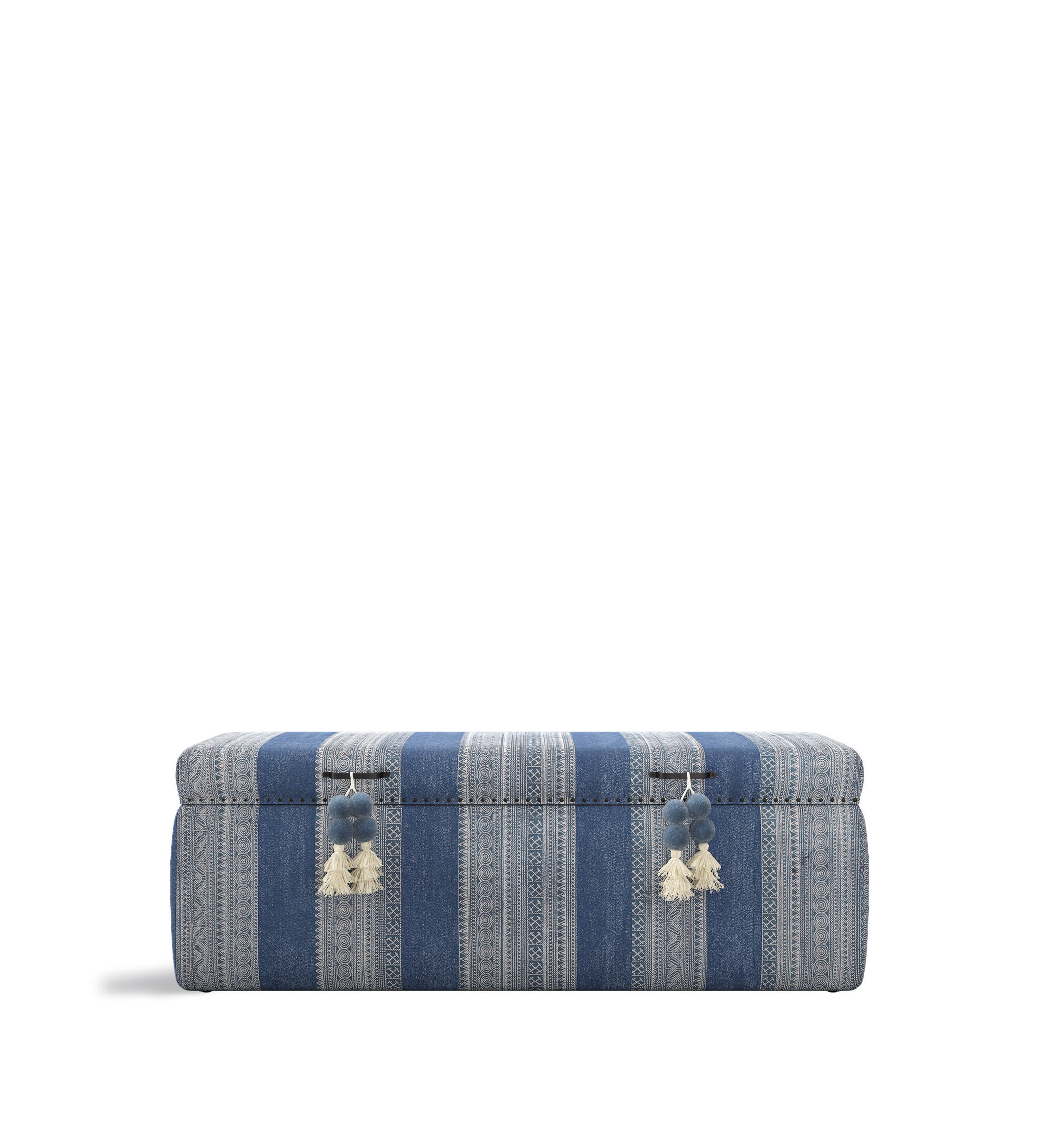 Palayam Upholstered Trunk - Blue