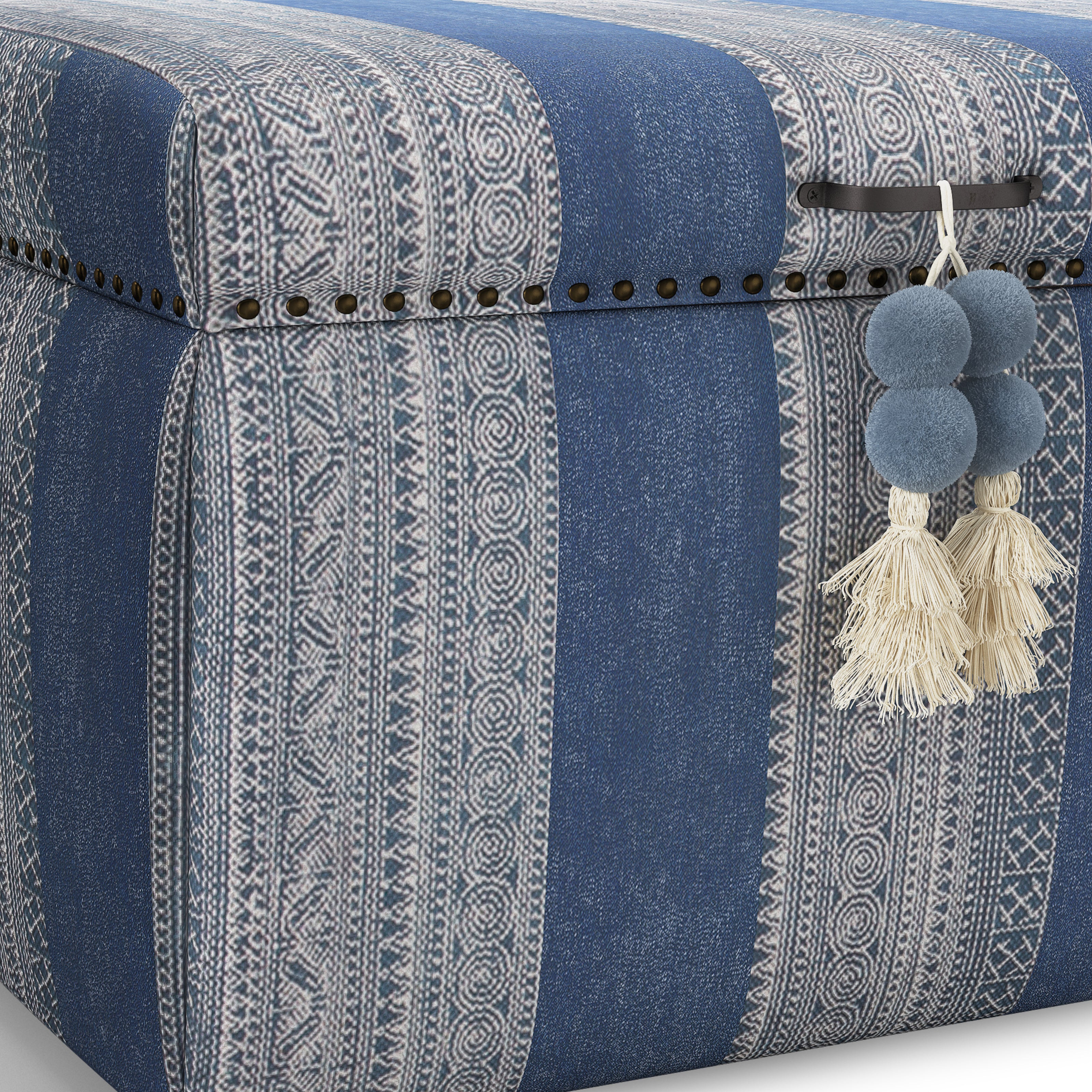 Palayam Upholstered Trunk - Blue