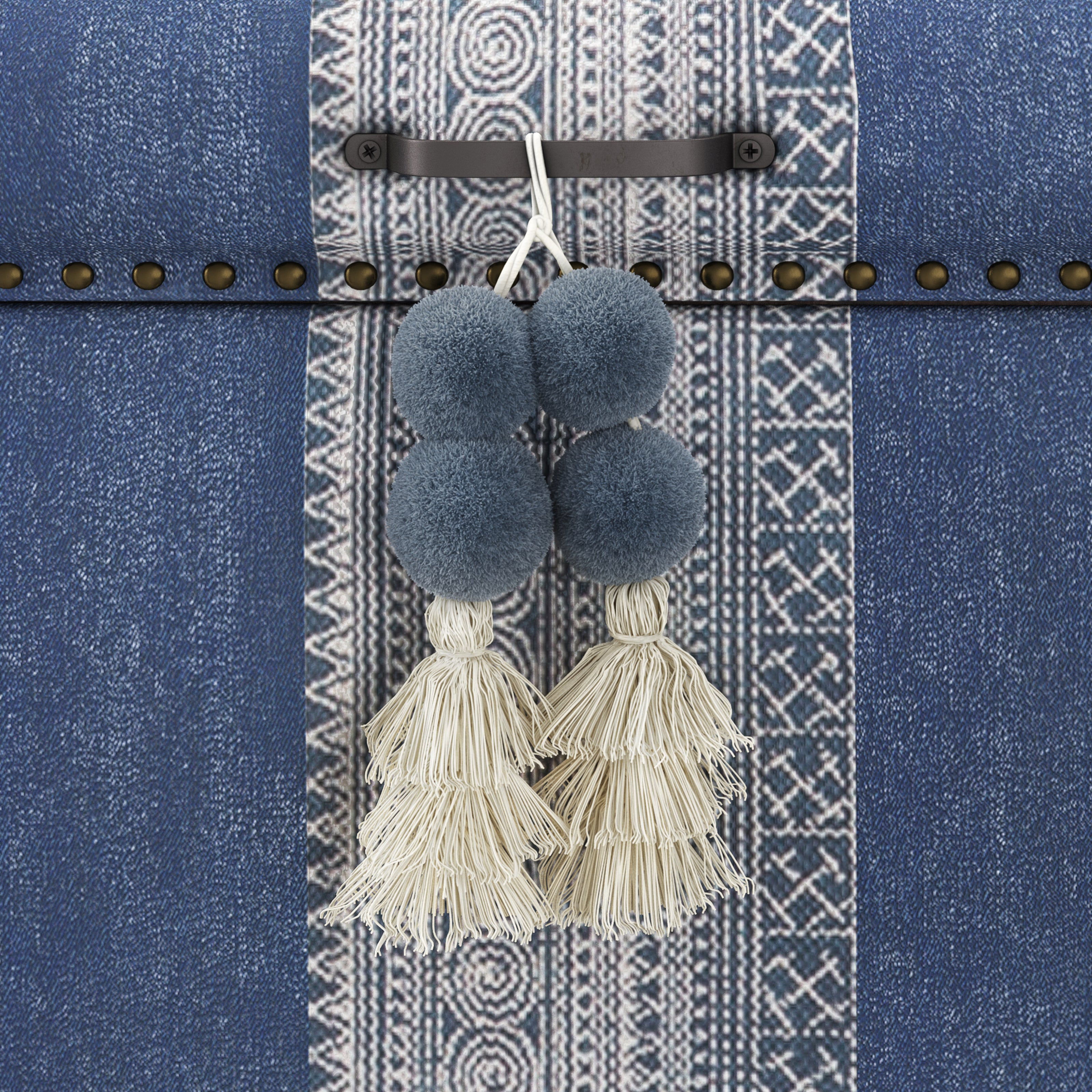 Palayam Upholstered Trunk - Blue