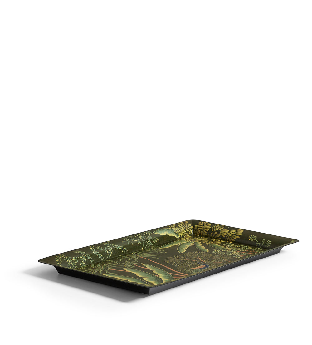 Large Palmier Ottoman Tray - Green