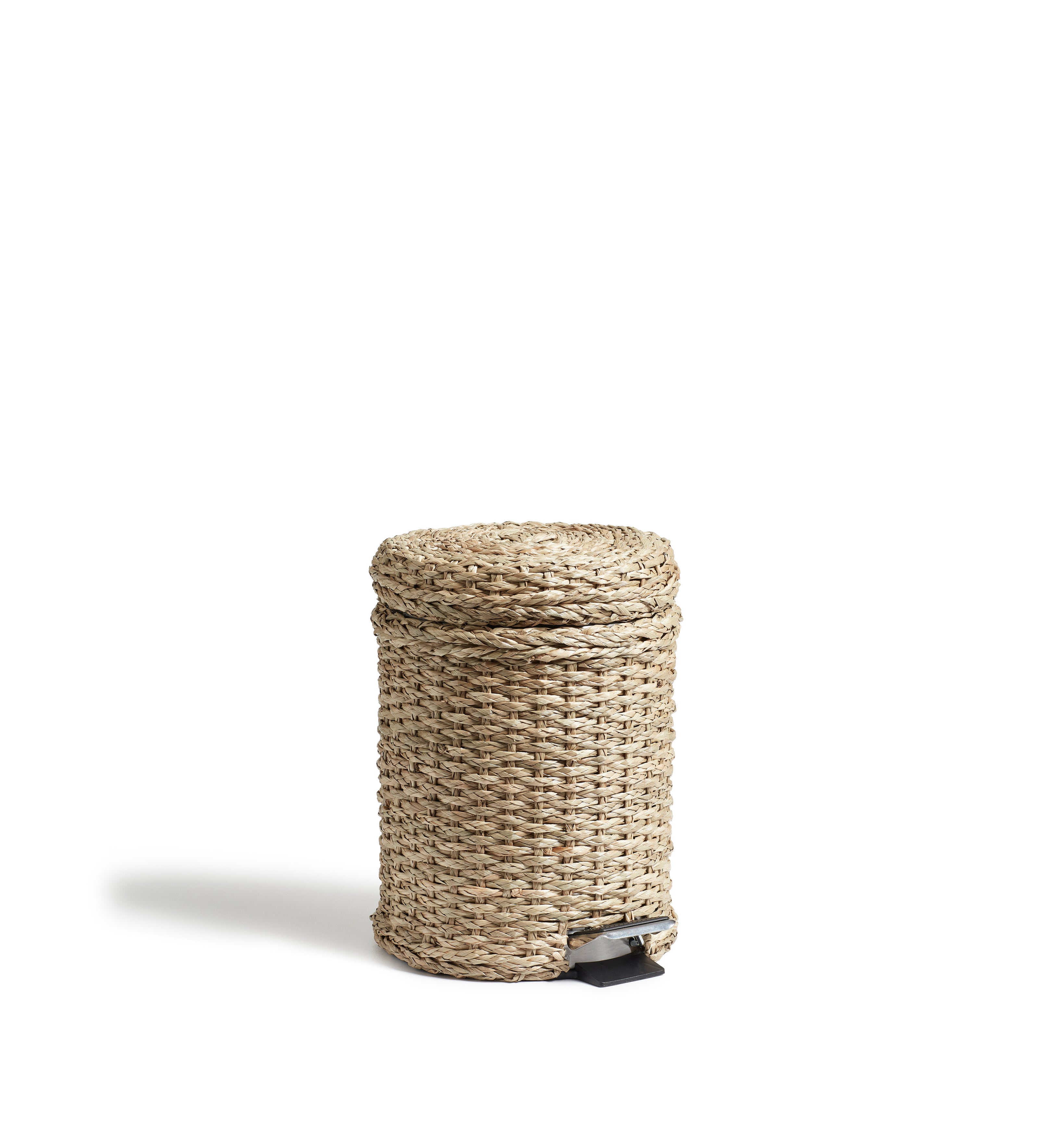 bathroom pedal bins Pandanus Pedal Bin - Small - Natural Brown