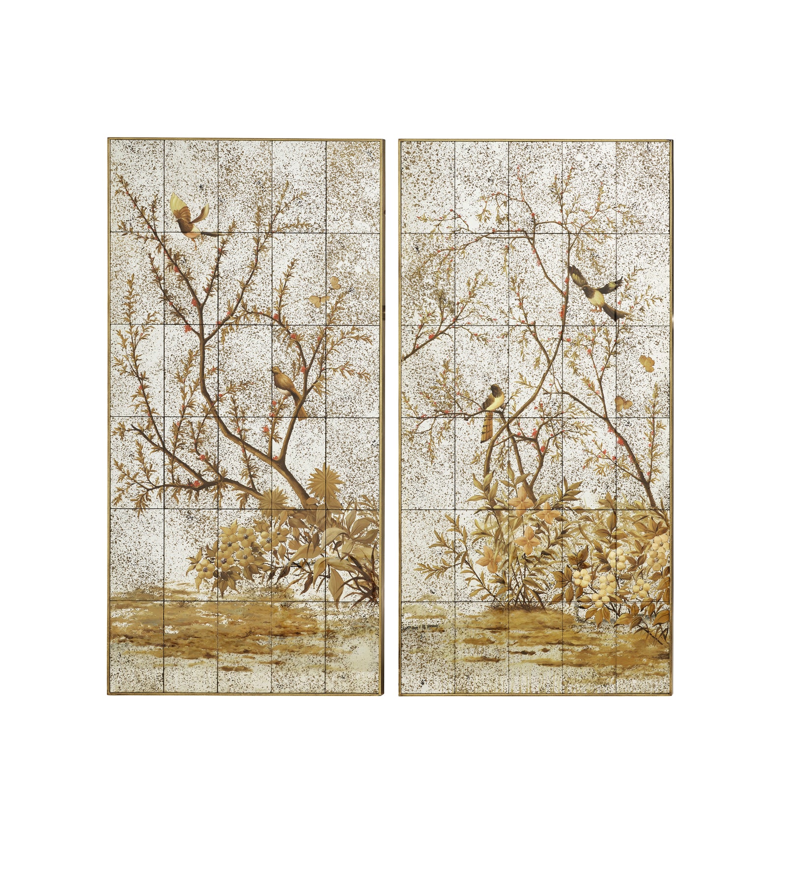 Phaethon Mirrored Wall Art Panels - Antique Gold