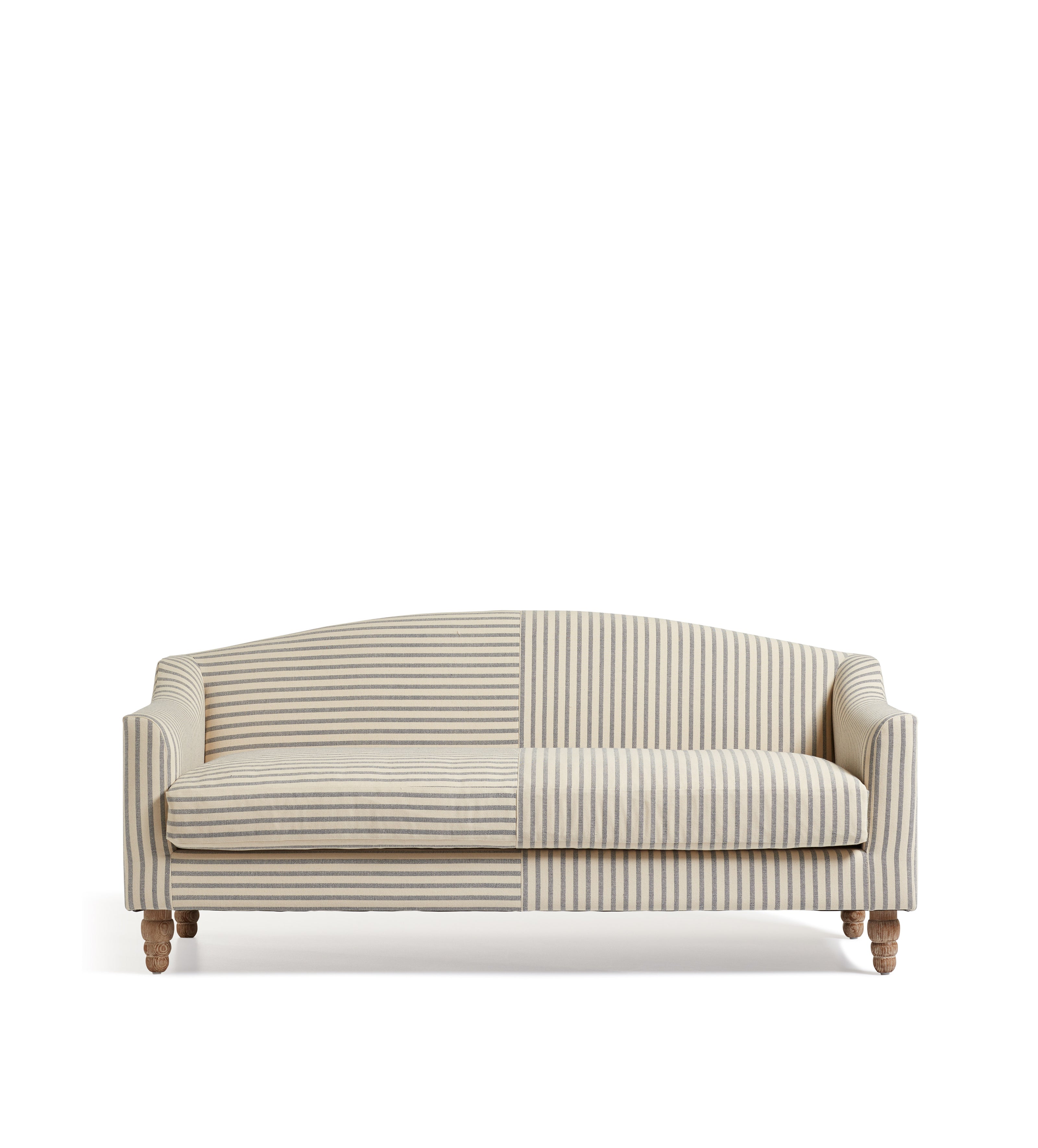 Pippo Stripe Linen 3-Seater Sofa - Sapphire