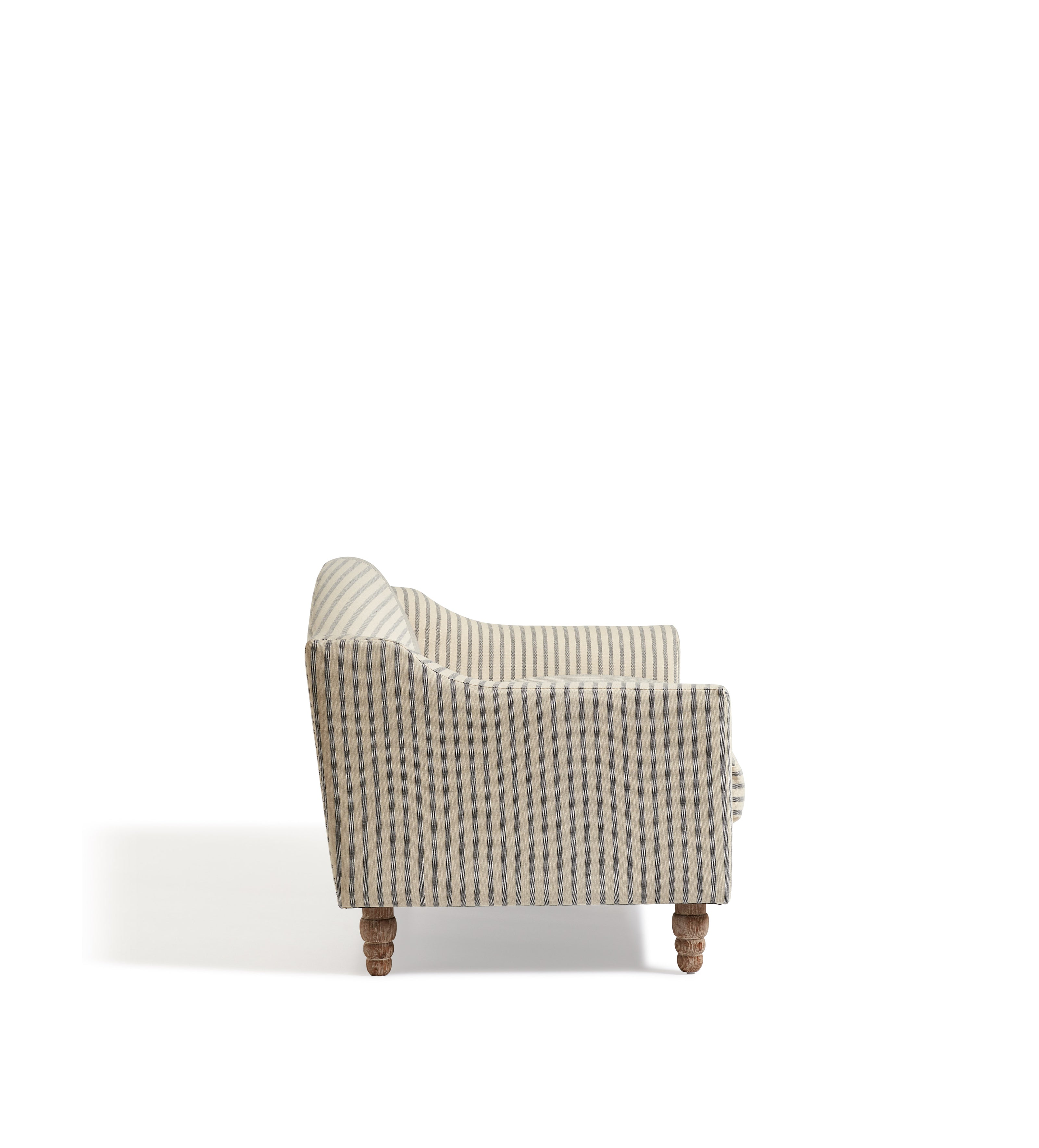Pippo Stripe Linen 3-Seater Sofa - Sapphire