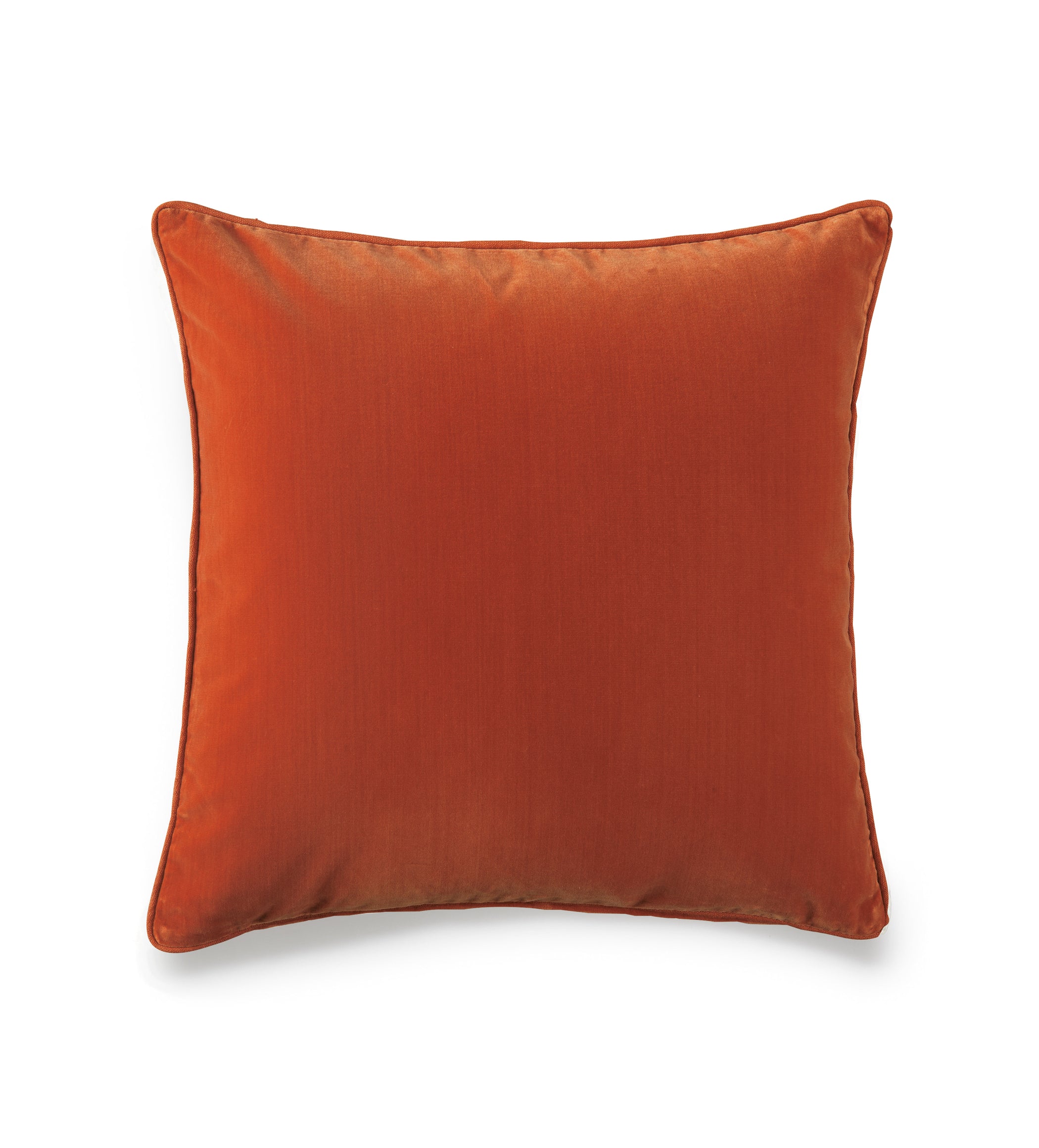 Plain Velvet Cushion Cover Burnt Orange OKA - Main Image