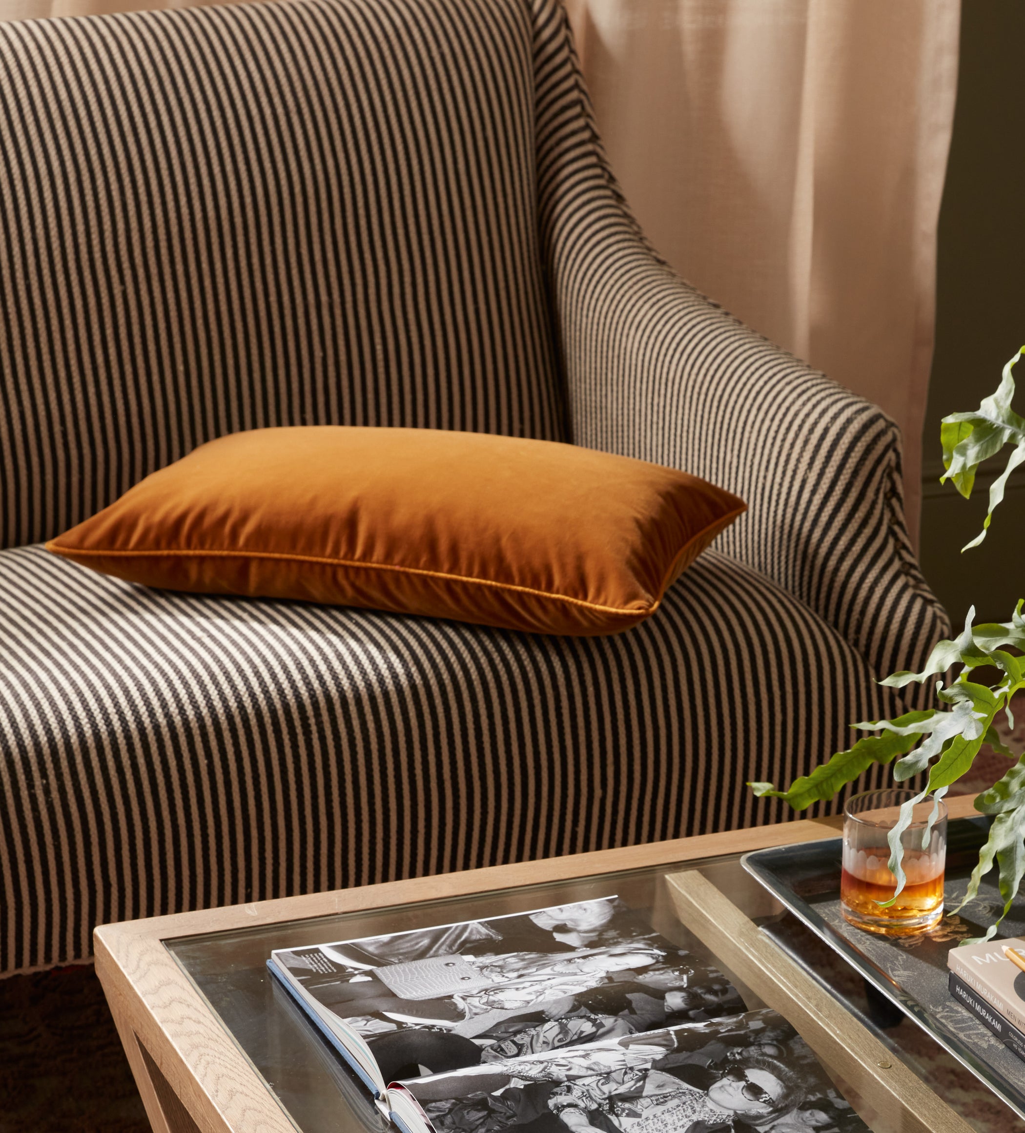 Plain Velvet Rectangular Cushion Cover - Camel