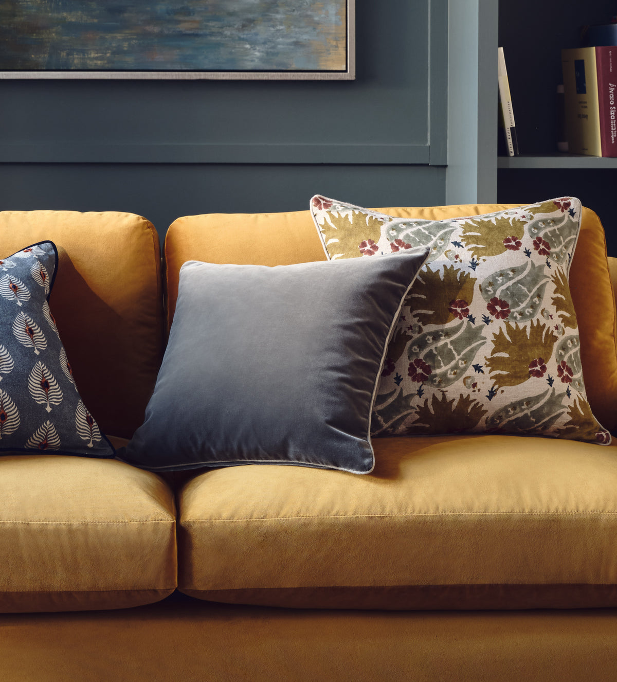 Plain Velvet Cushion Cover - Sapphire