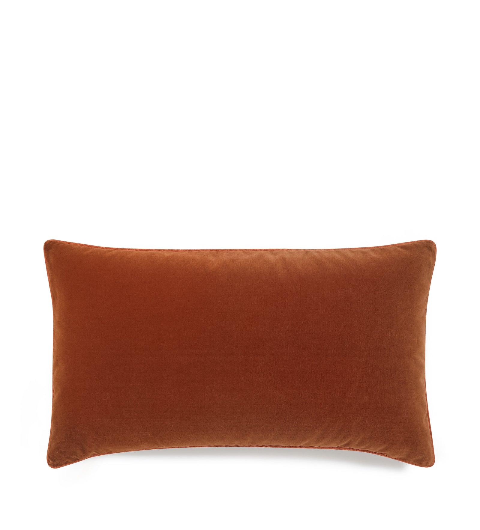 Plain Velvet Rectangular Cushion Cover - Dirty Orange