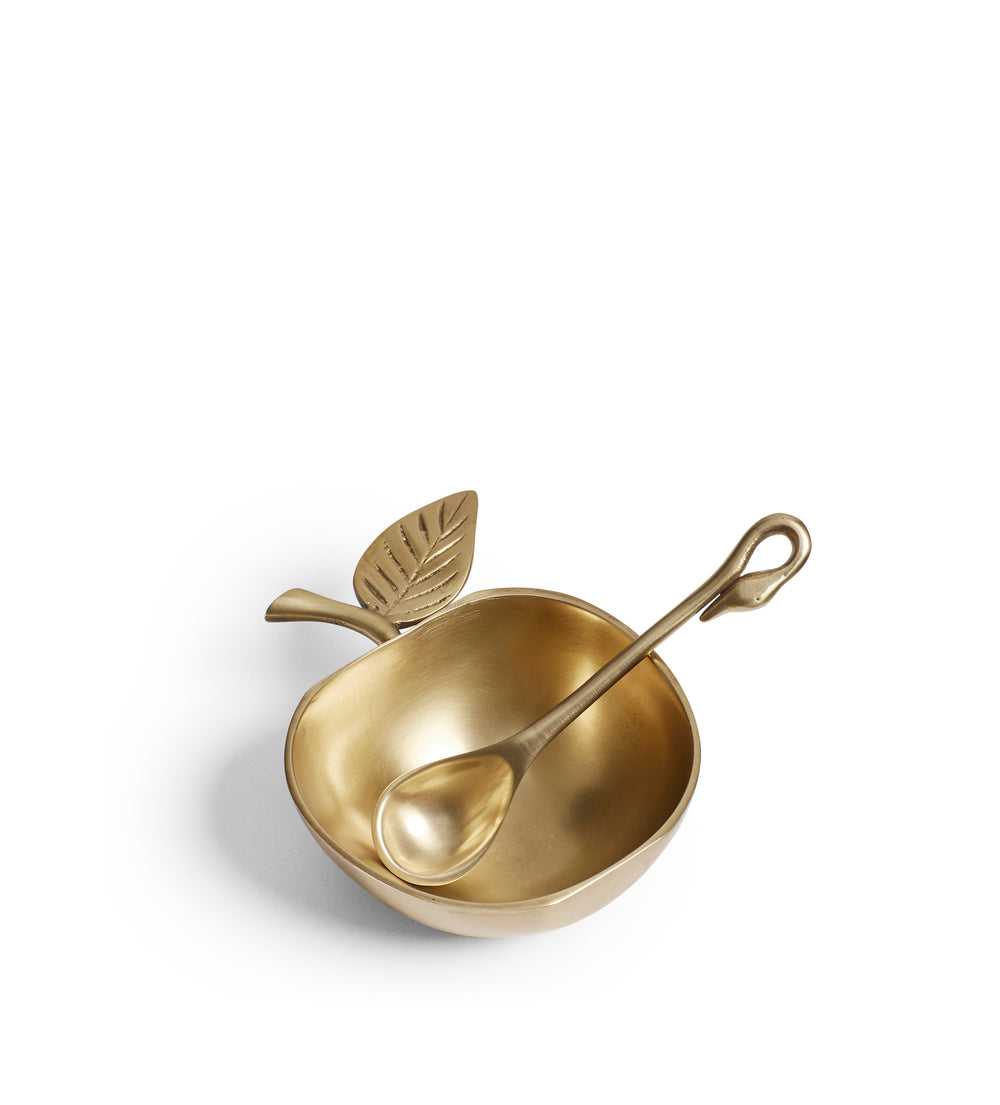 Pomum Bowl and Spoon - Antique Brass