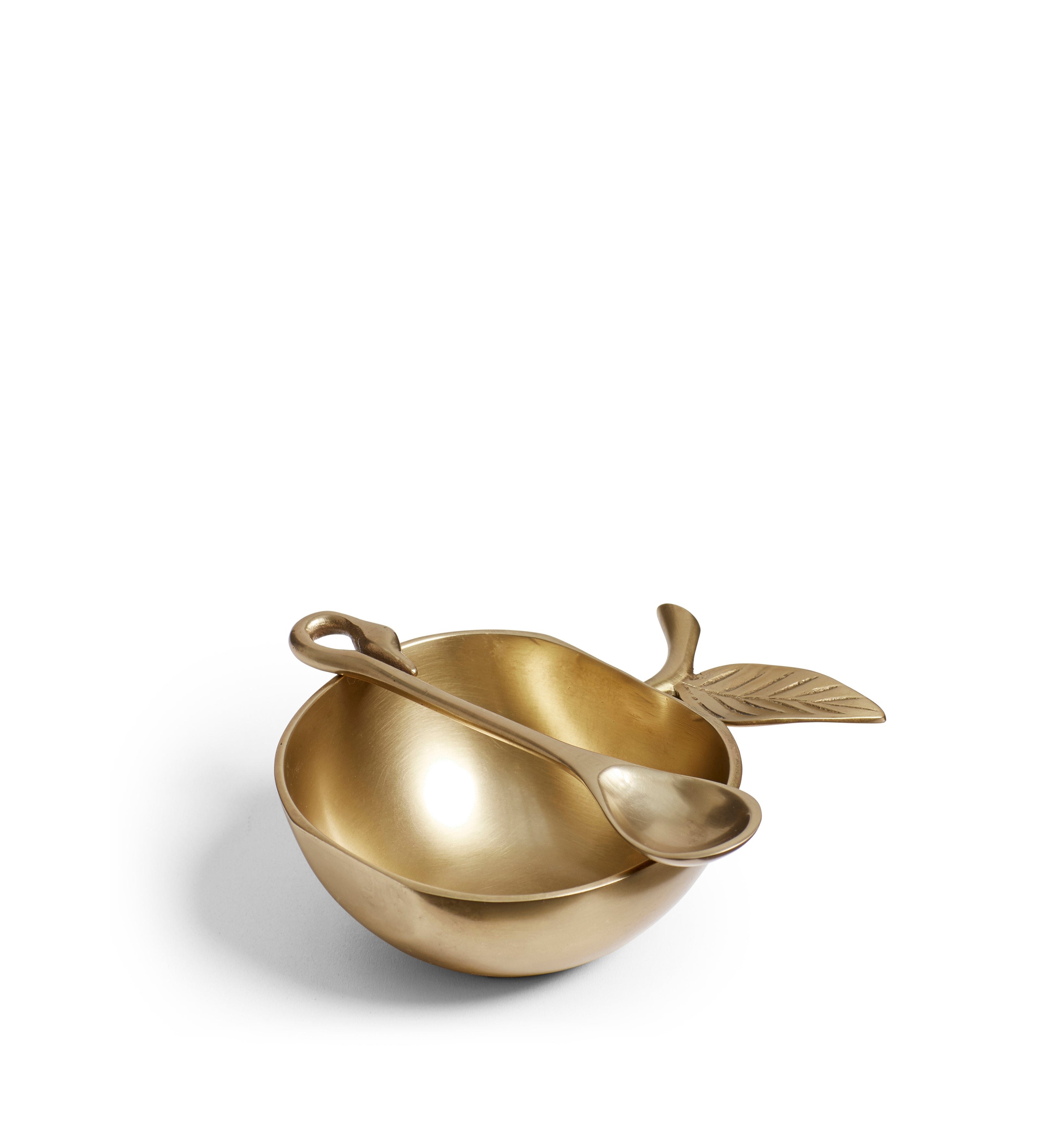 Pomum Bowl and Spoon - Antique Brass