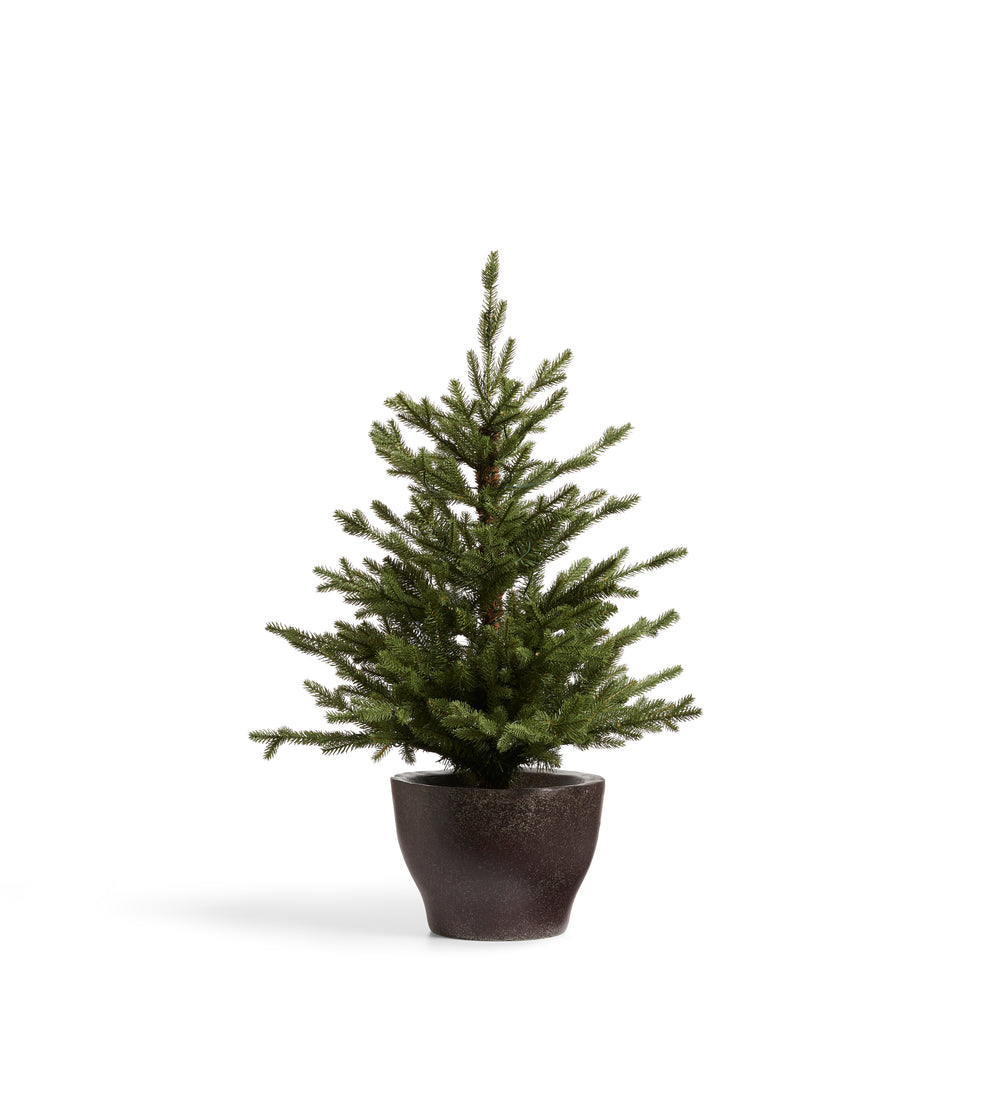 Faux Pre-Lit Christmas Tree - Potted - Spruce