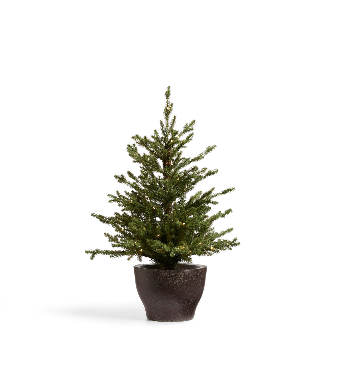 Faux Pre-Lit Christmas Tree - Potted - Spruce