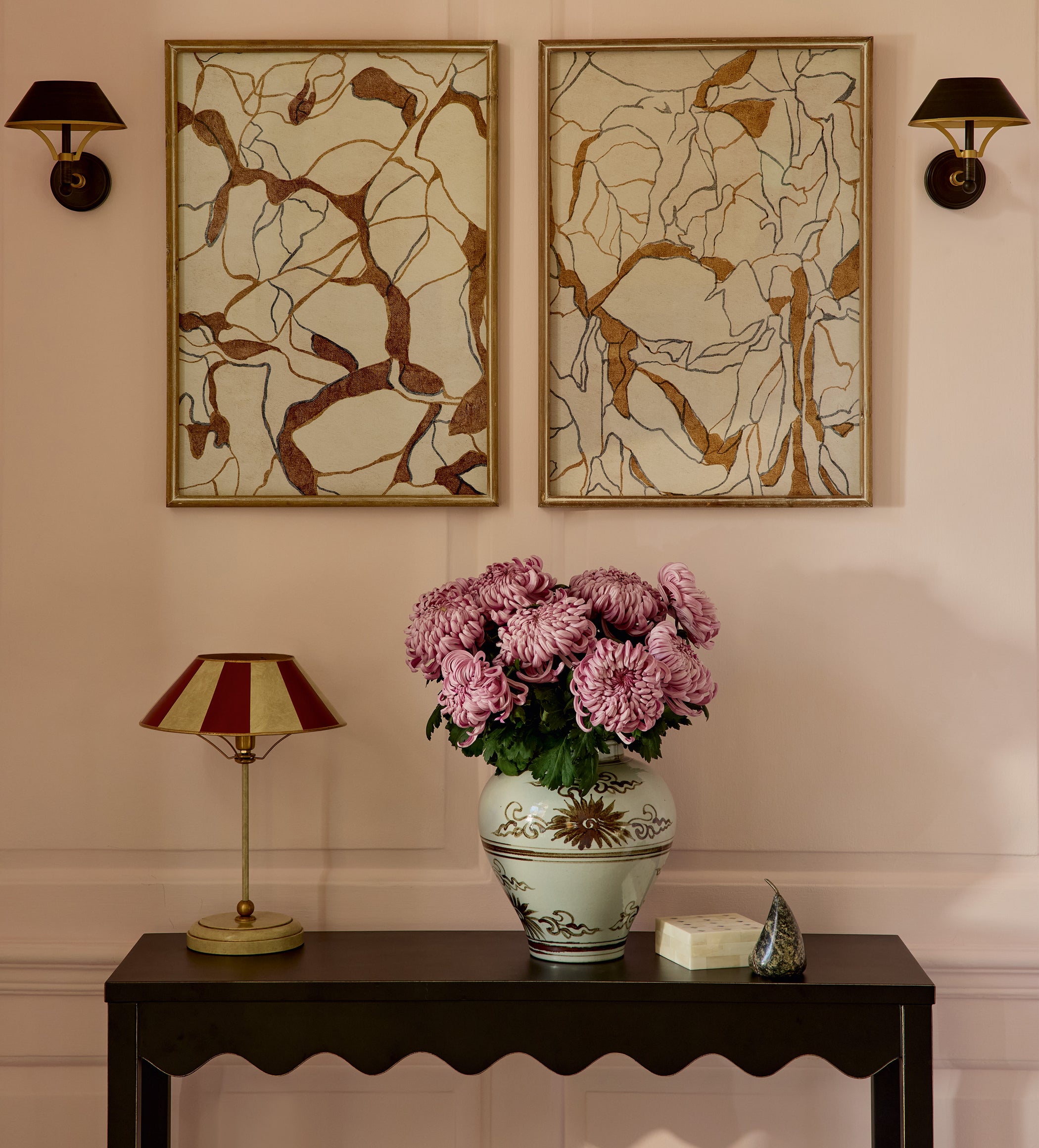 Purdy Table Lamp and Shade - Chinese Red