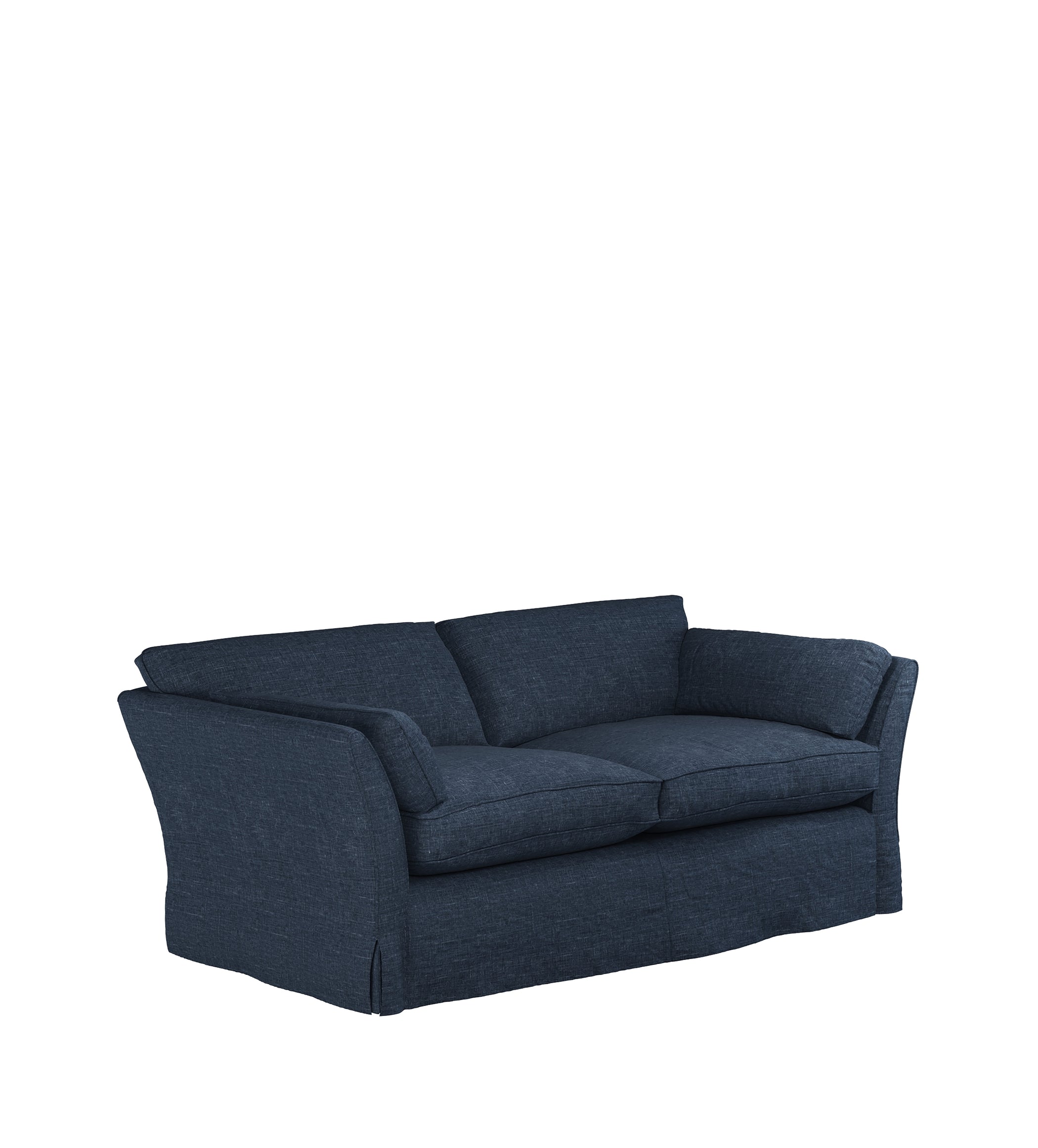 COVER ONLY - Radcliffe Laundered Linen Loose Cover for 3-Seater Sofa - Midnight Blue