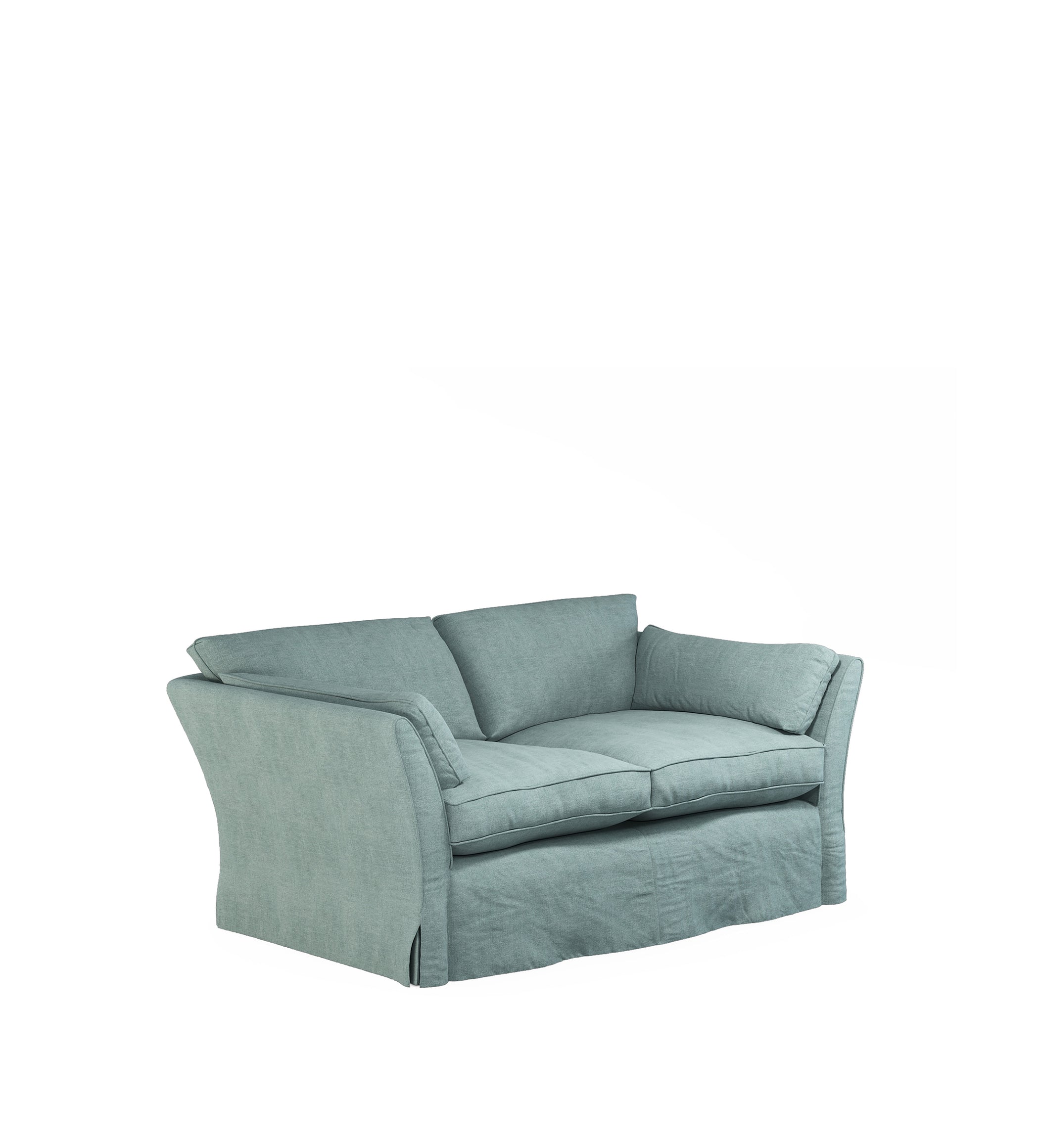 COVER ONLY - Radcliffe Stonewash Linen Loose Cover for 2-Seater Sofa - Aqua