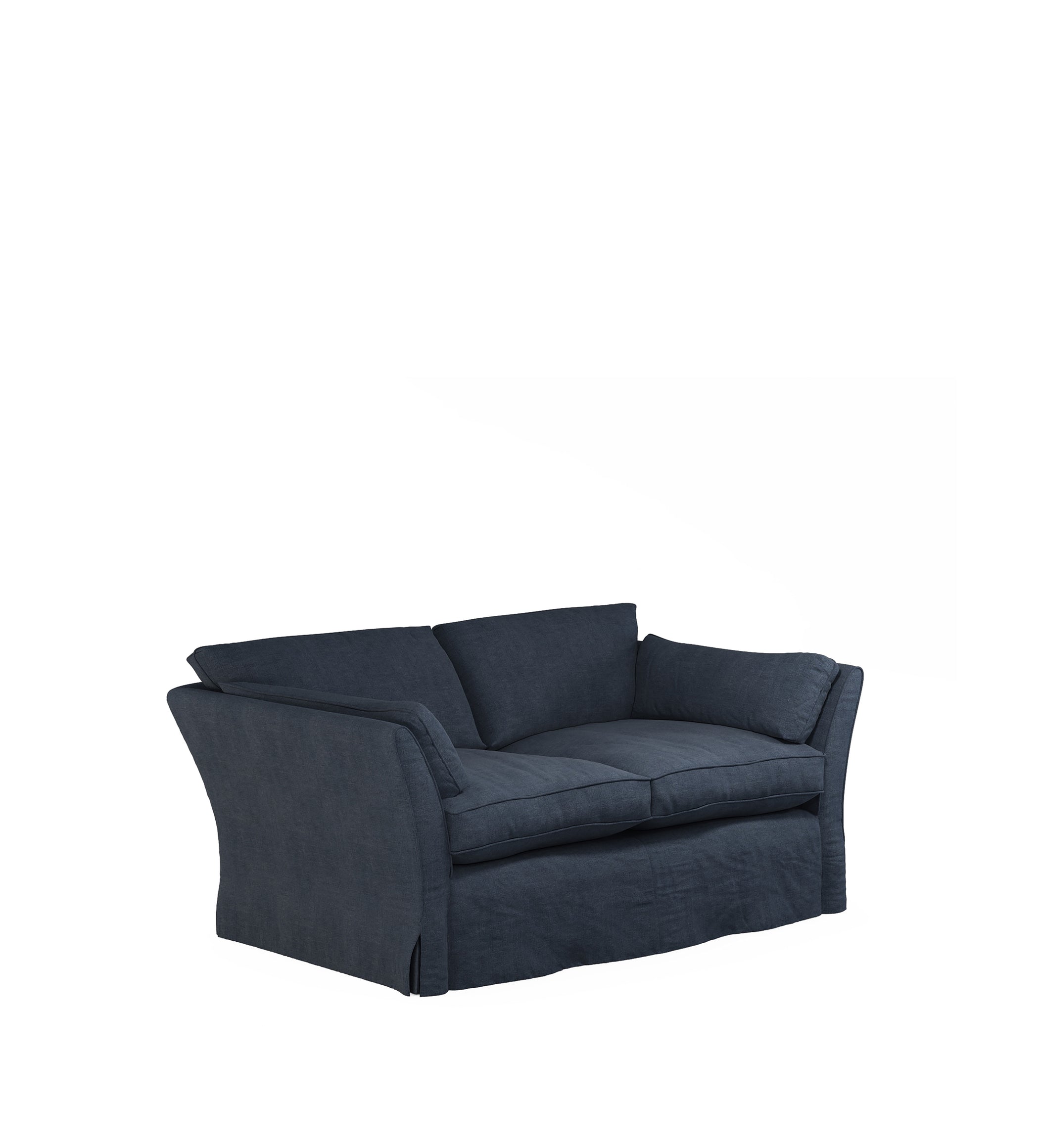 COVER ONLY - Radcliffe Stonewash Linen Loose Cover for 2-Seater Sofa - Petrol