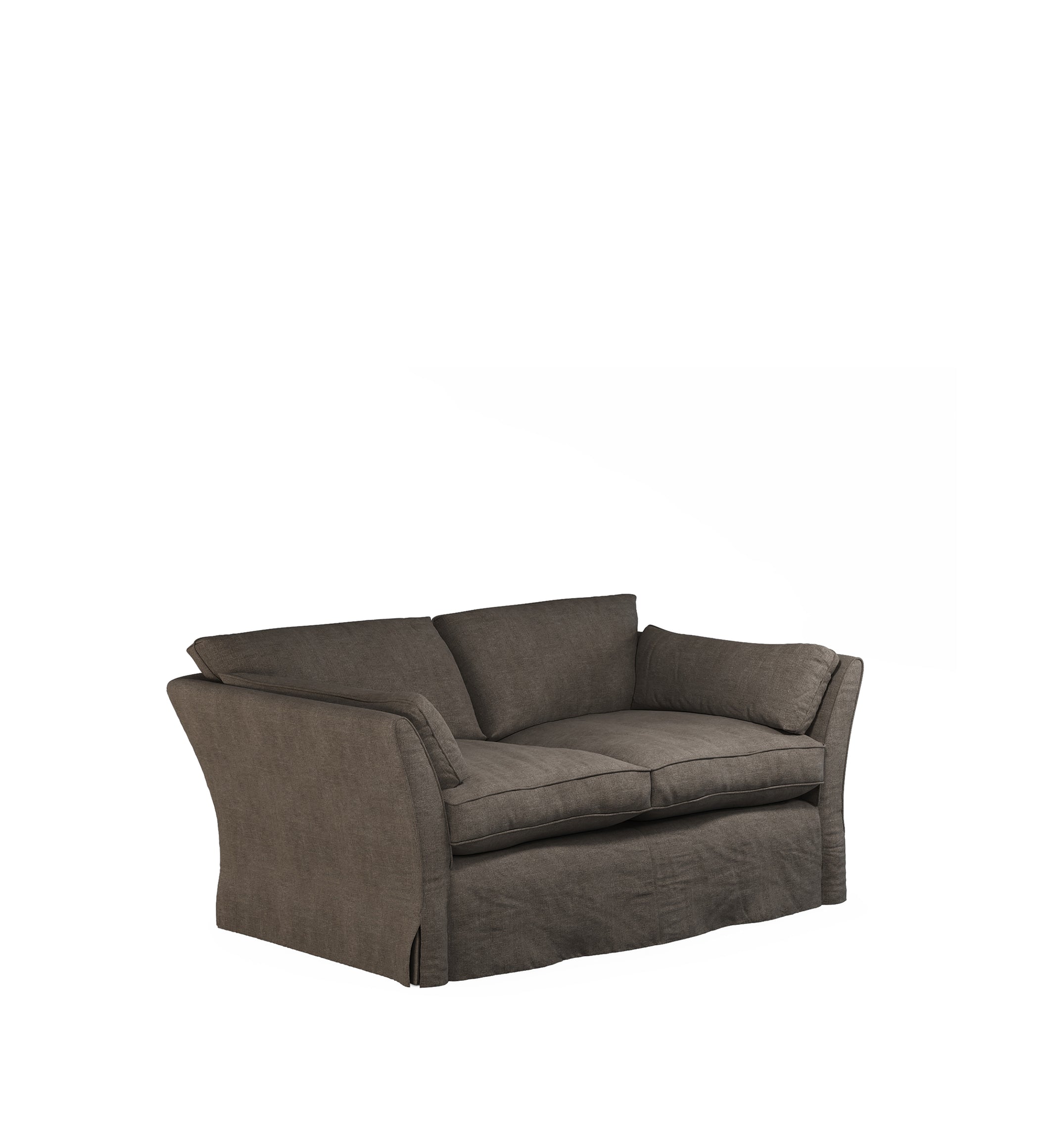 COVER ONLY - Radcliffe Stonewash Linen Loose Cover for 2-Seater Sofa - Walnut