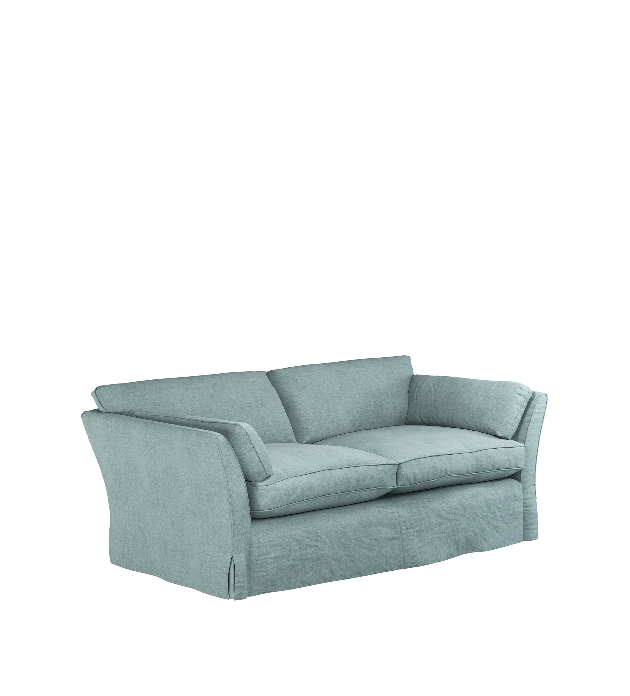 COVER ONLY - Radcliffe Stonewash Linen Loose Cover for 3-Seater Sofa - Aqua
