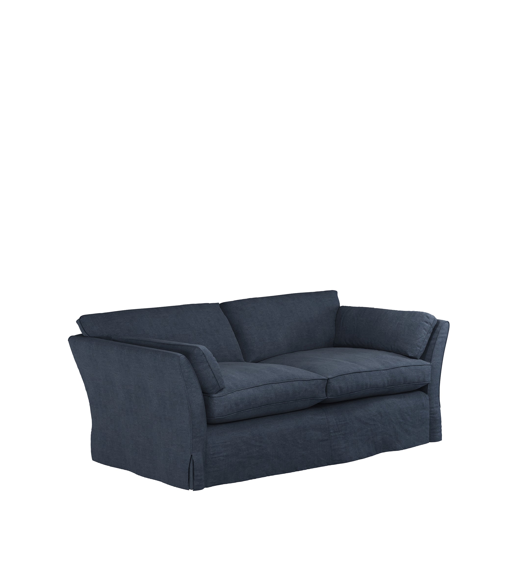 COVER ONLY - Radcliffe Stonewash Linen Loose Cover for 3-Seater Sofa - Petrol