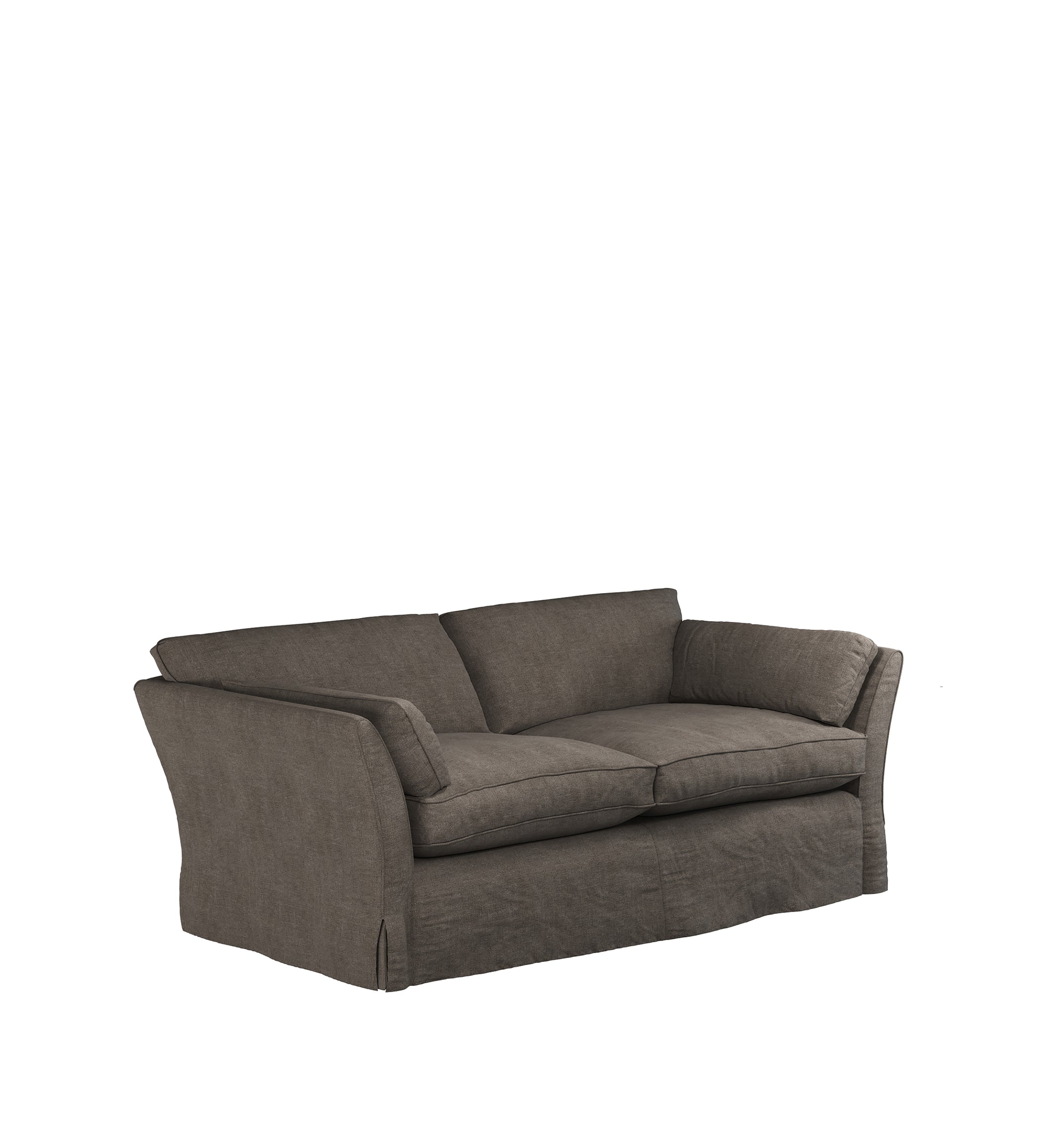 COVER ONLY - Radcliffe Stonewash Linen Loose Cover for 3-Seater Sofa - Walnut