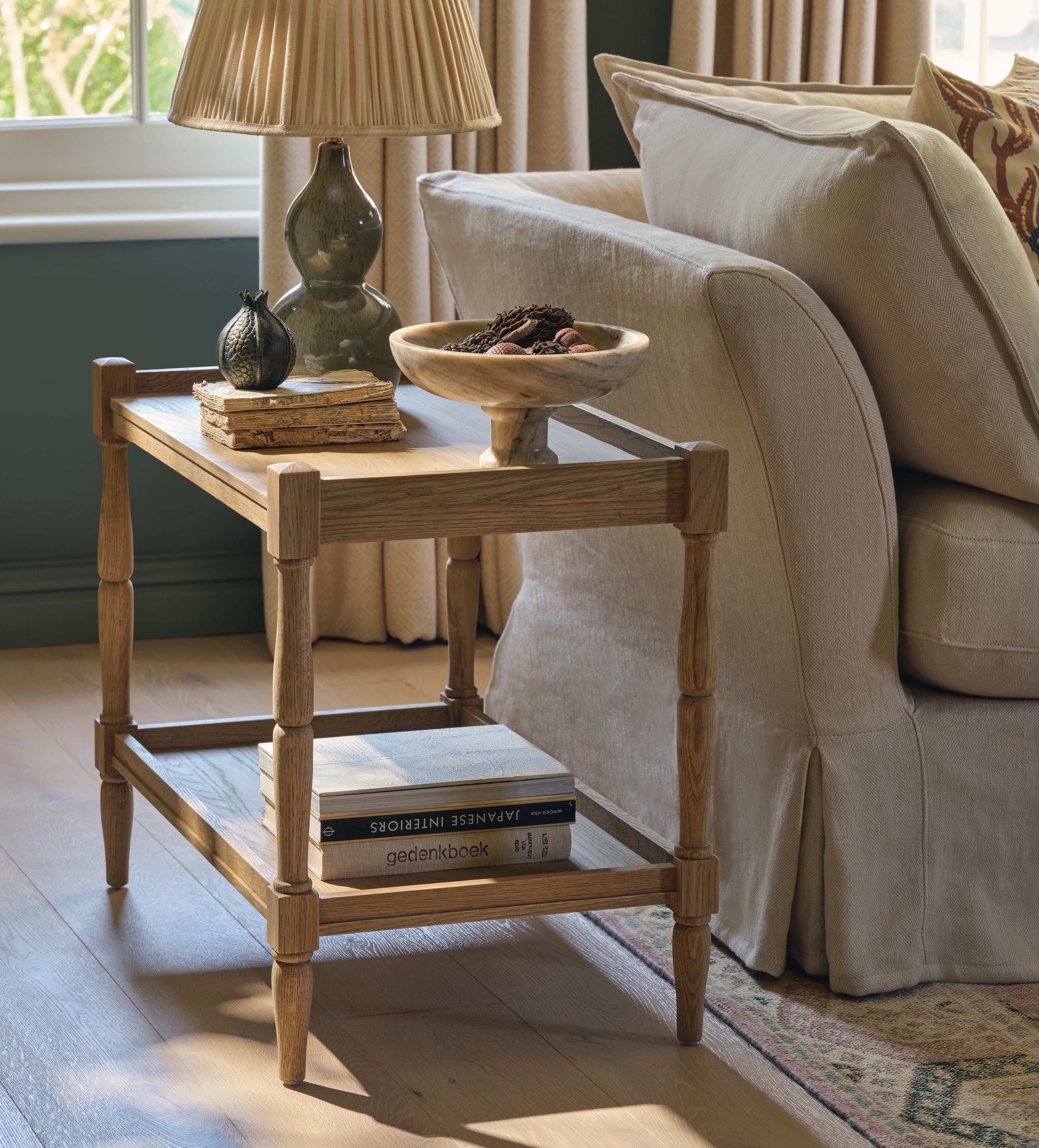 Radnor Side Table - Large - Weathered Oak | OKA