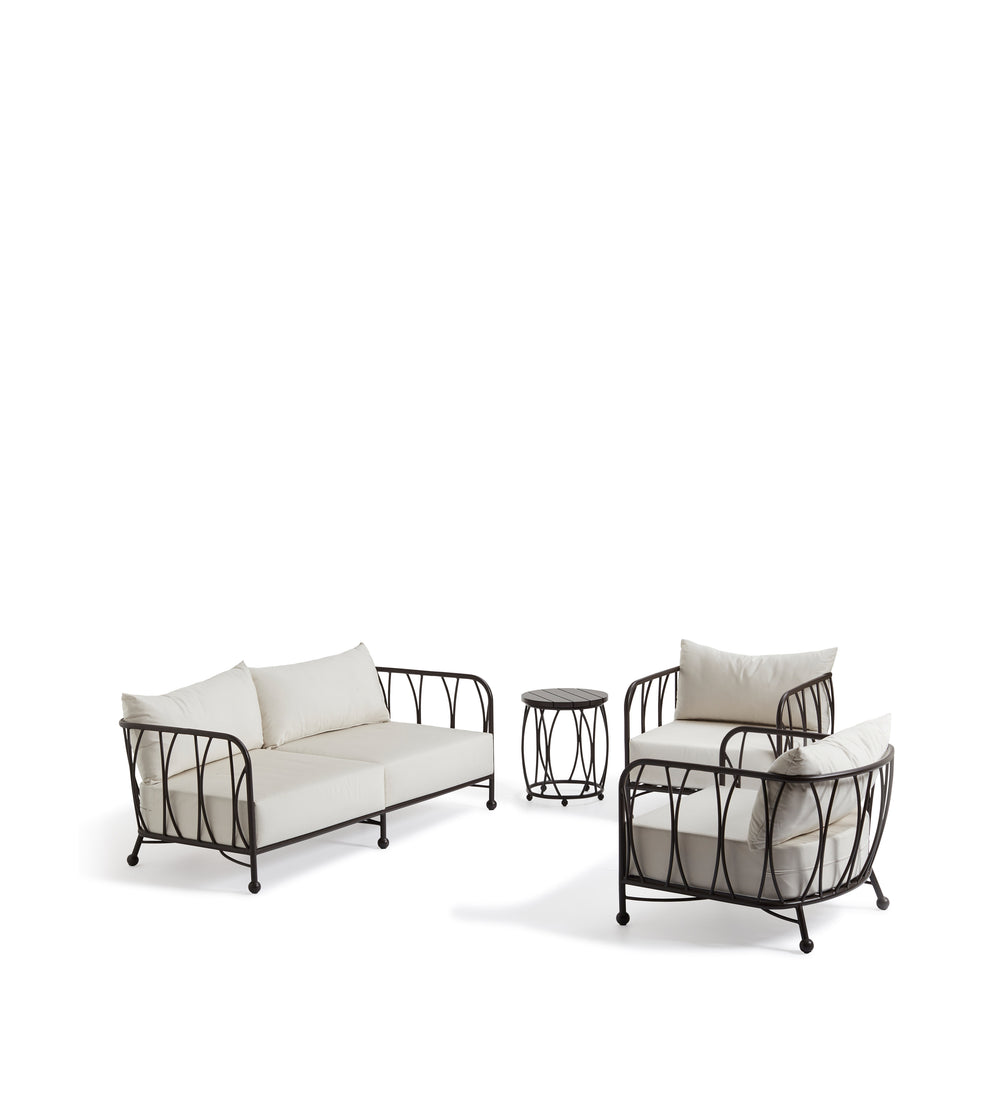 Rametto Relaxed Lounge Set - Ebony/Brown