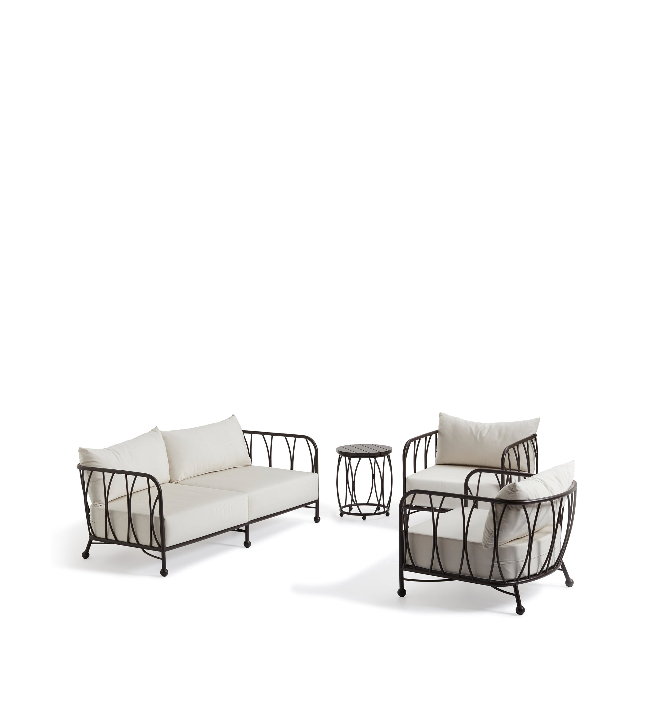 Rametto Relaxed Lounge Set - Ebony/Brown