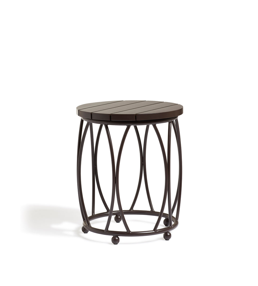 Rametto Garden Side Table - Ebony/Brown