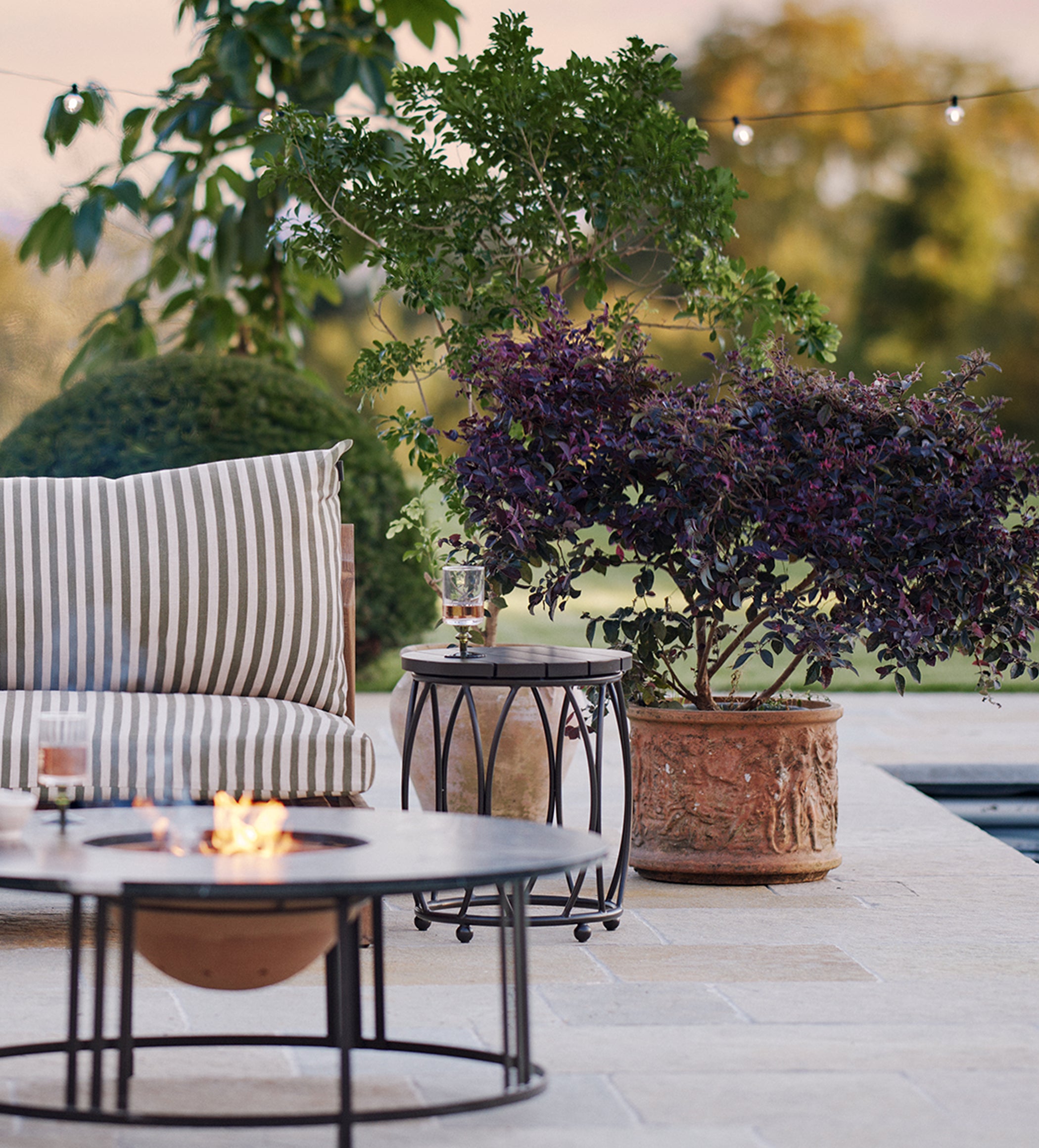 Rametto Garden Side Table - Ebony/Brown