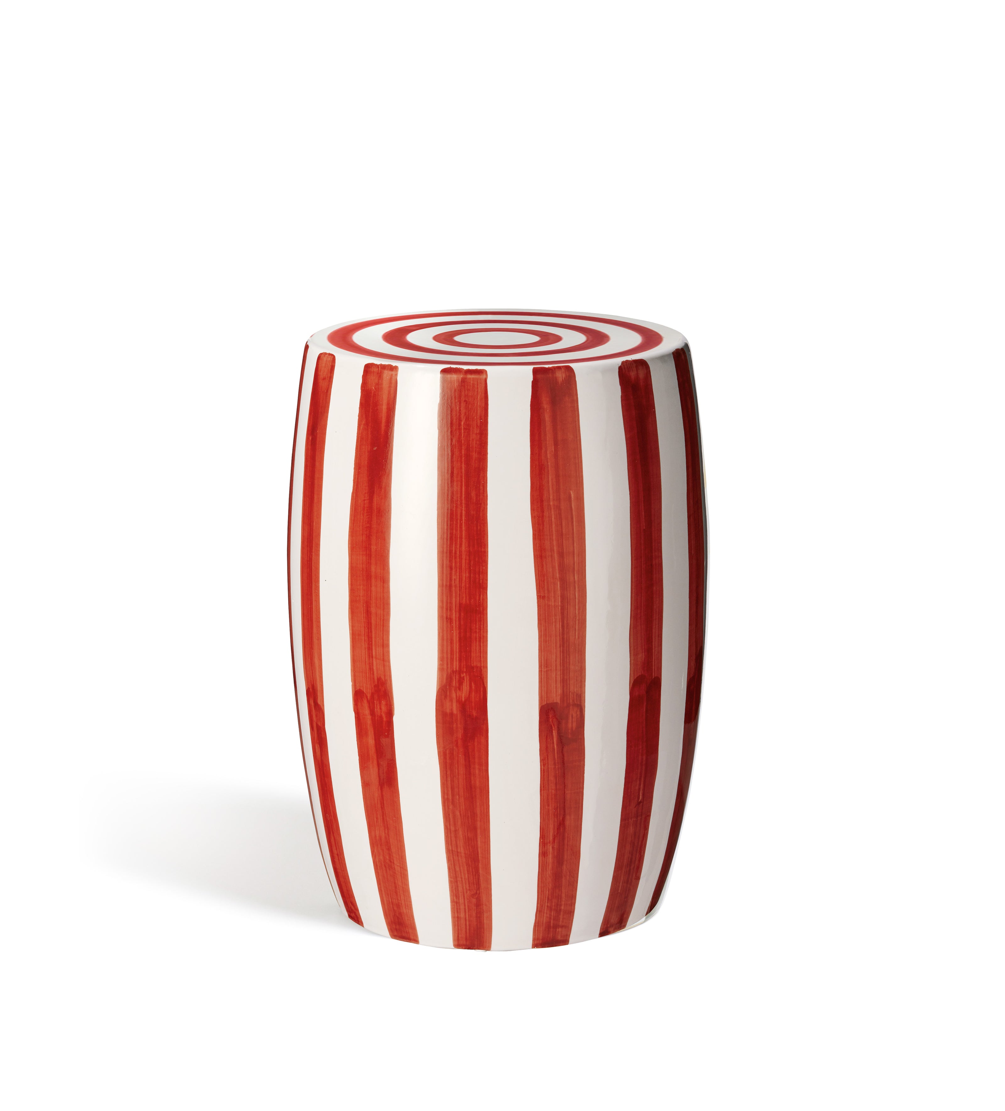 Rander Ceramic Stool Red/White OKA - Main Image