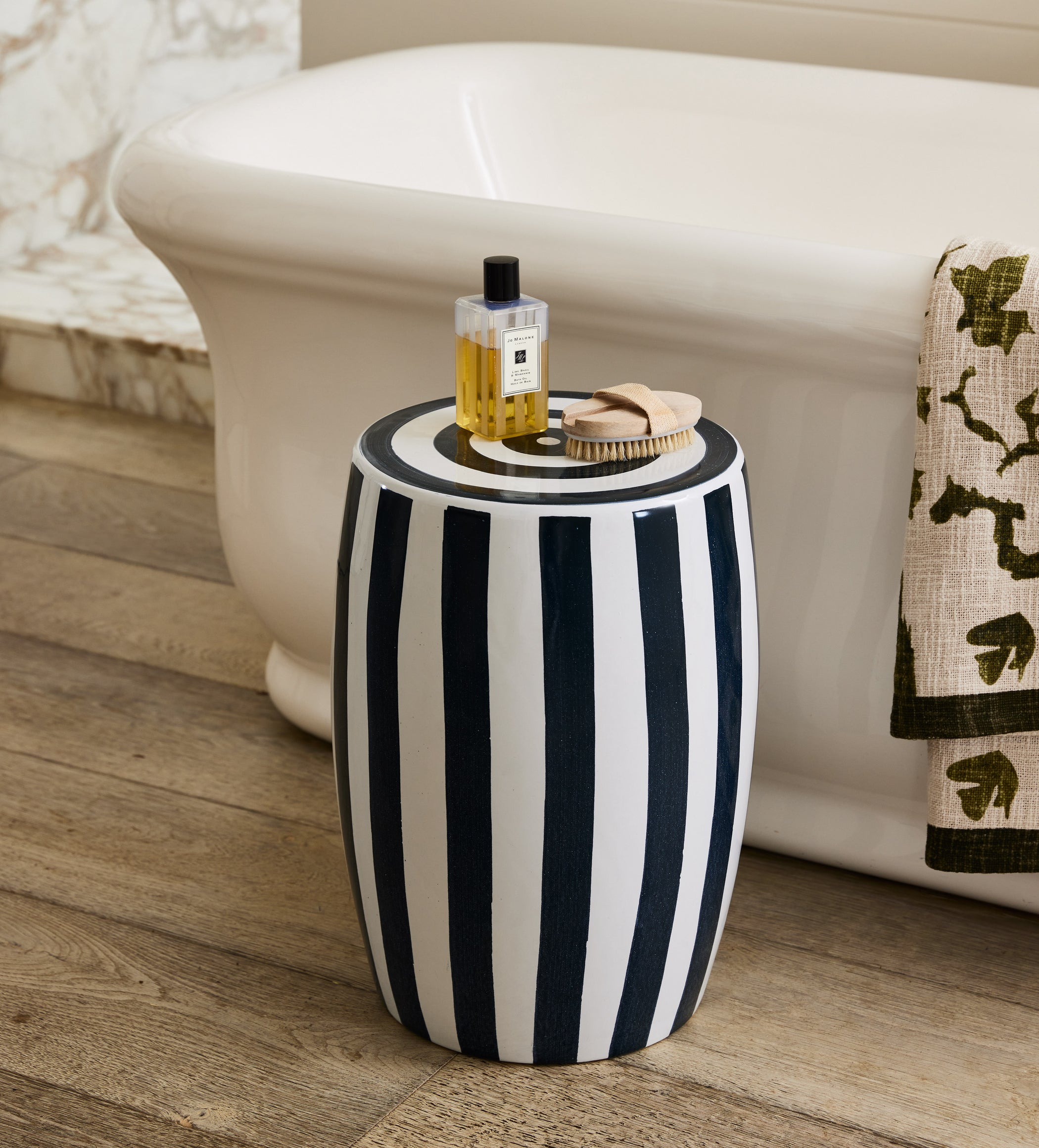 Rander Ceramic Stool - Sapphire/White