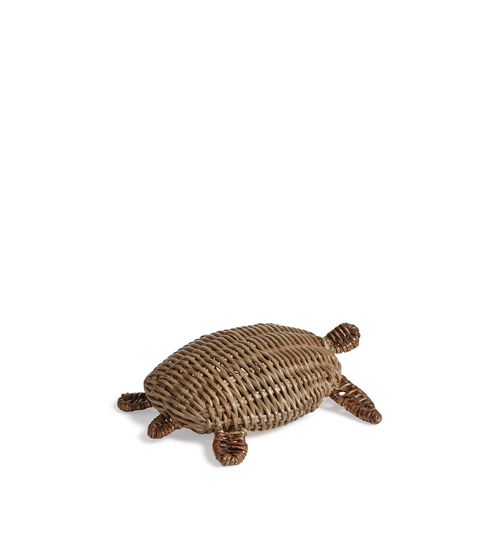 Rattan Decorative Turtle - Vintage Grey