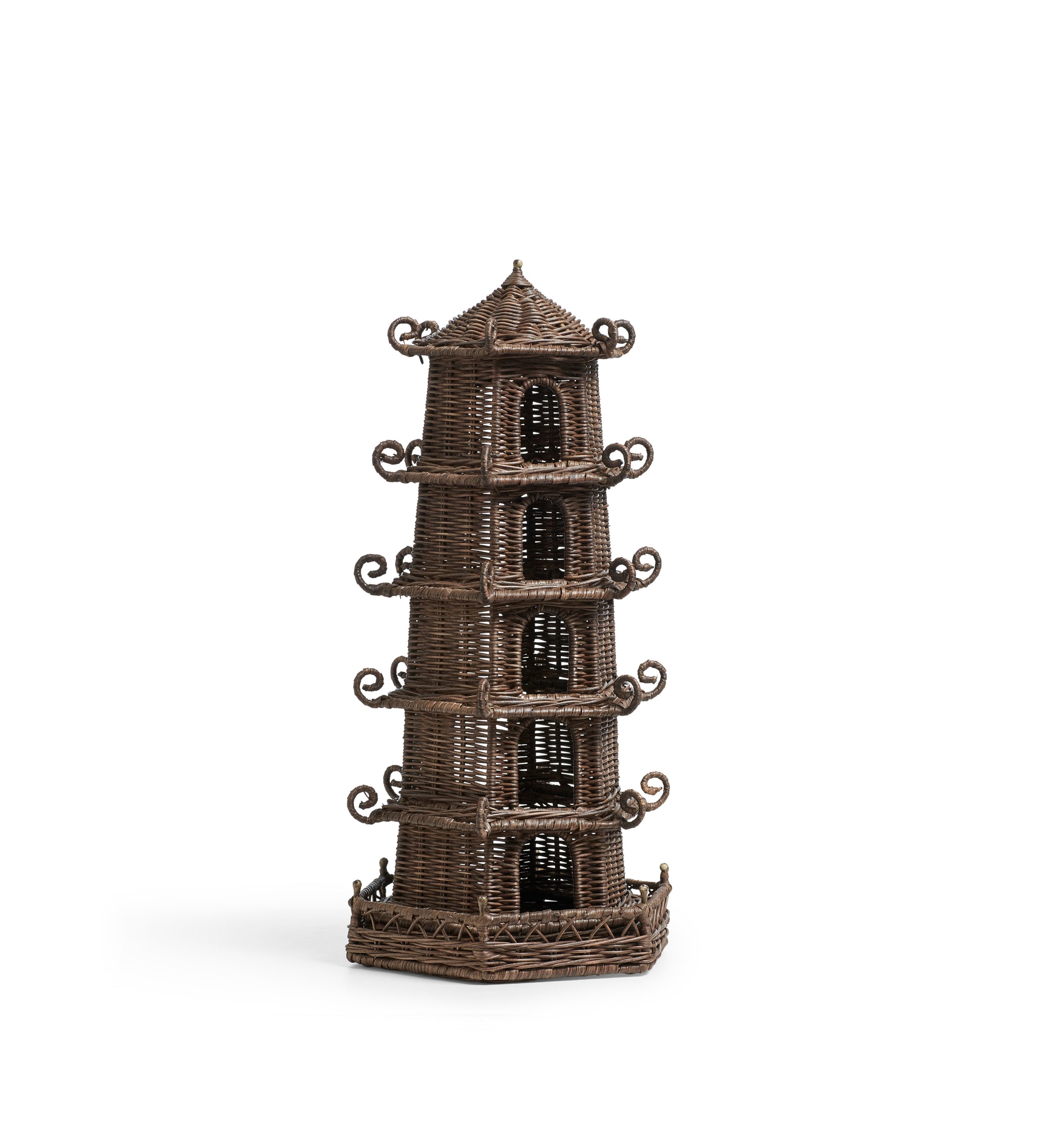 Rattan Pagoda Lantern - Antique Brown