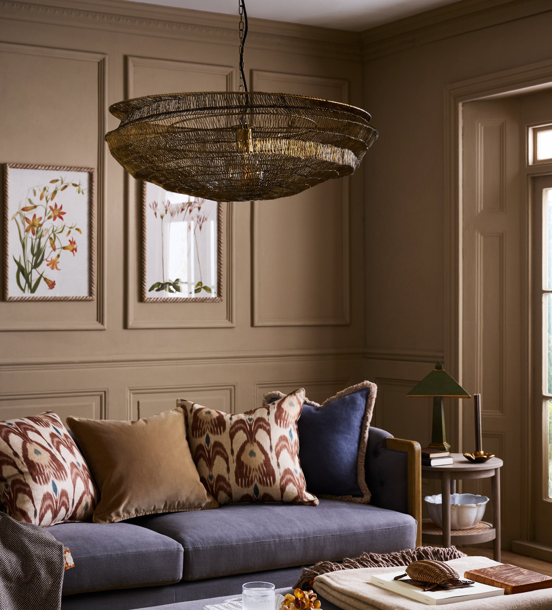 Raye Iron Pendant Light - Antique Brass