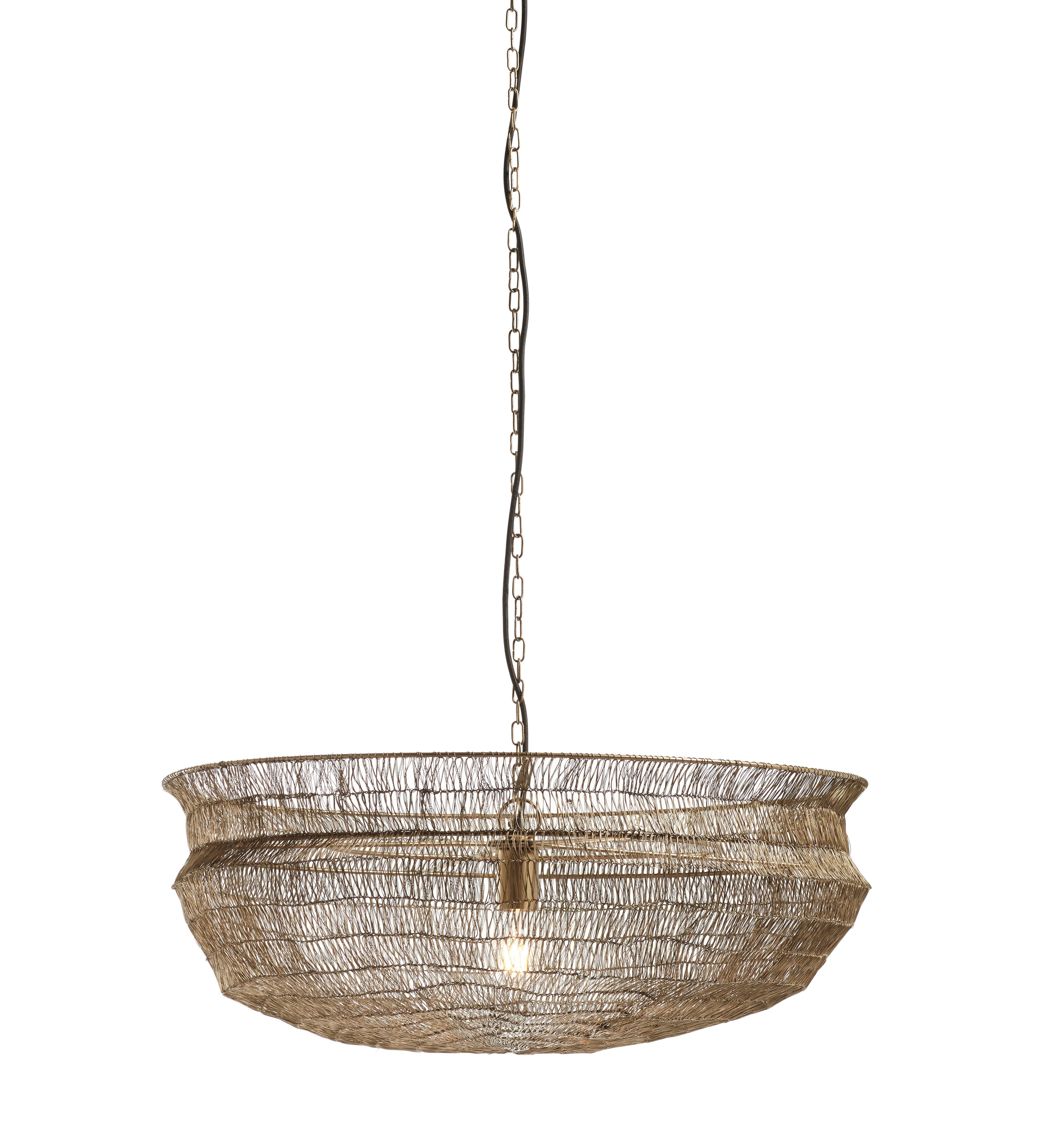 Raye Iron Pendant Light - Antique Brass
