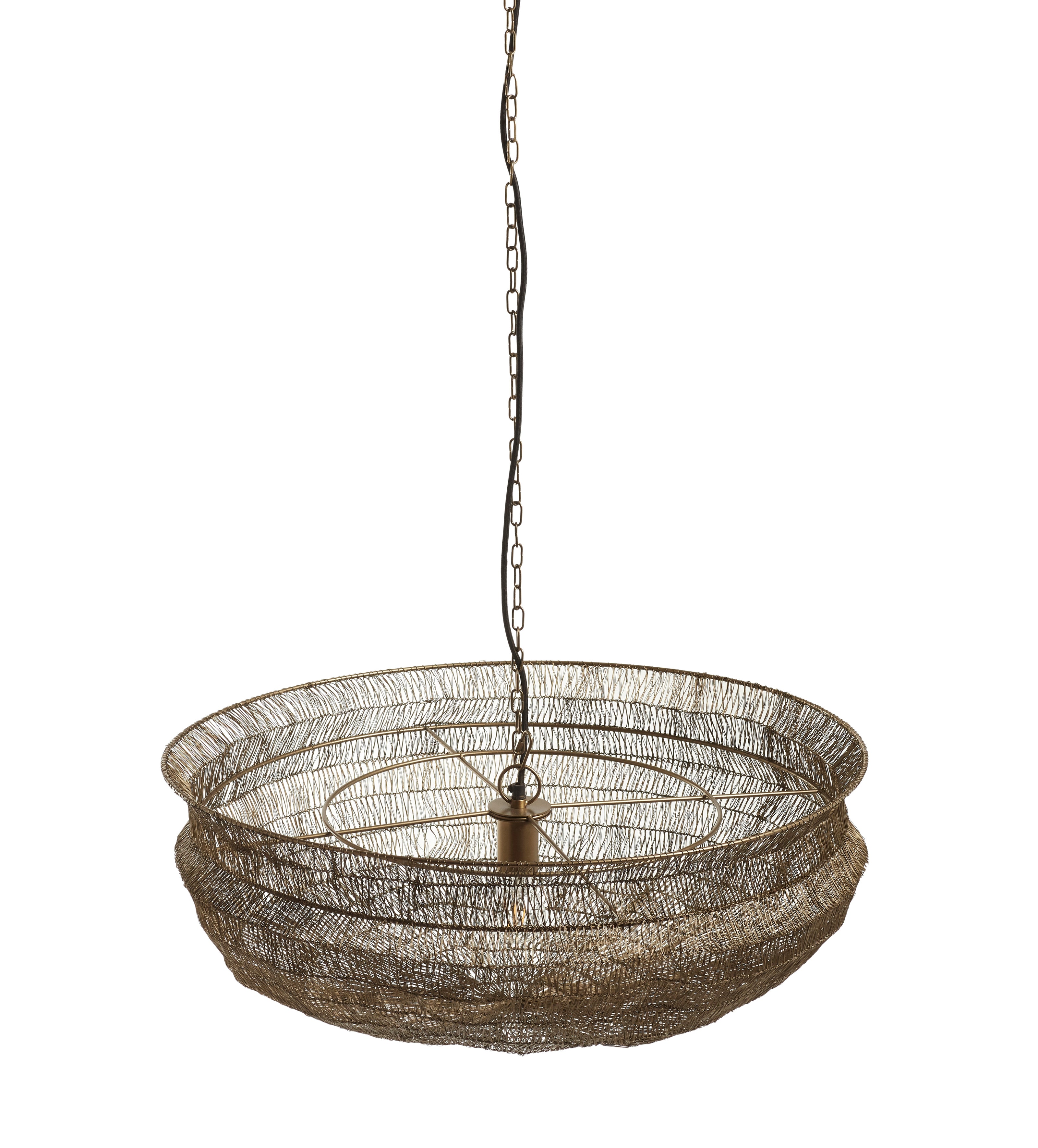Raye Iron Pendant Light - Antique Brass