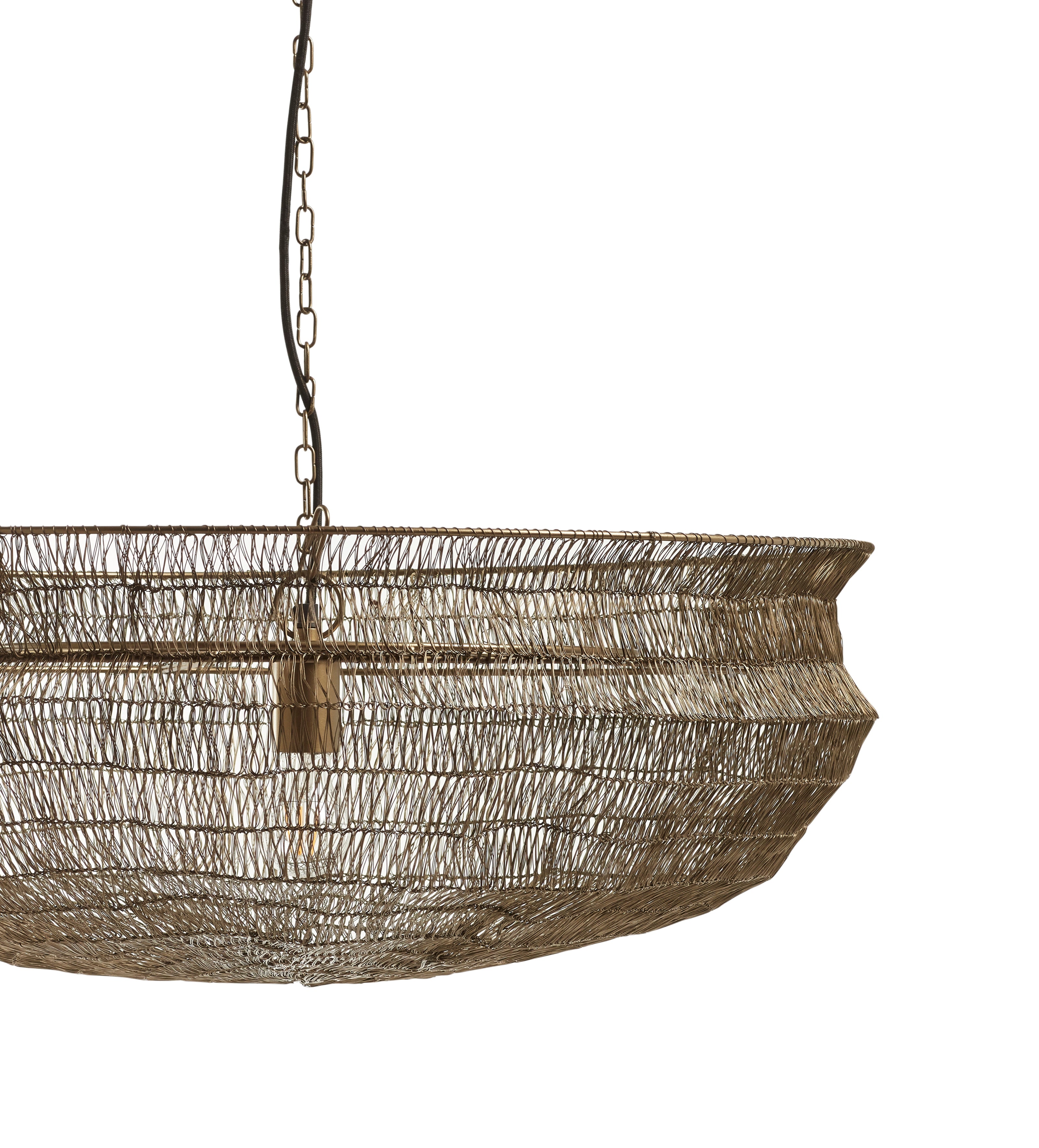 Raye Iron Pendant Light - Antique Brass