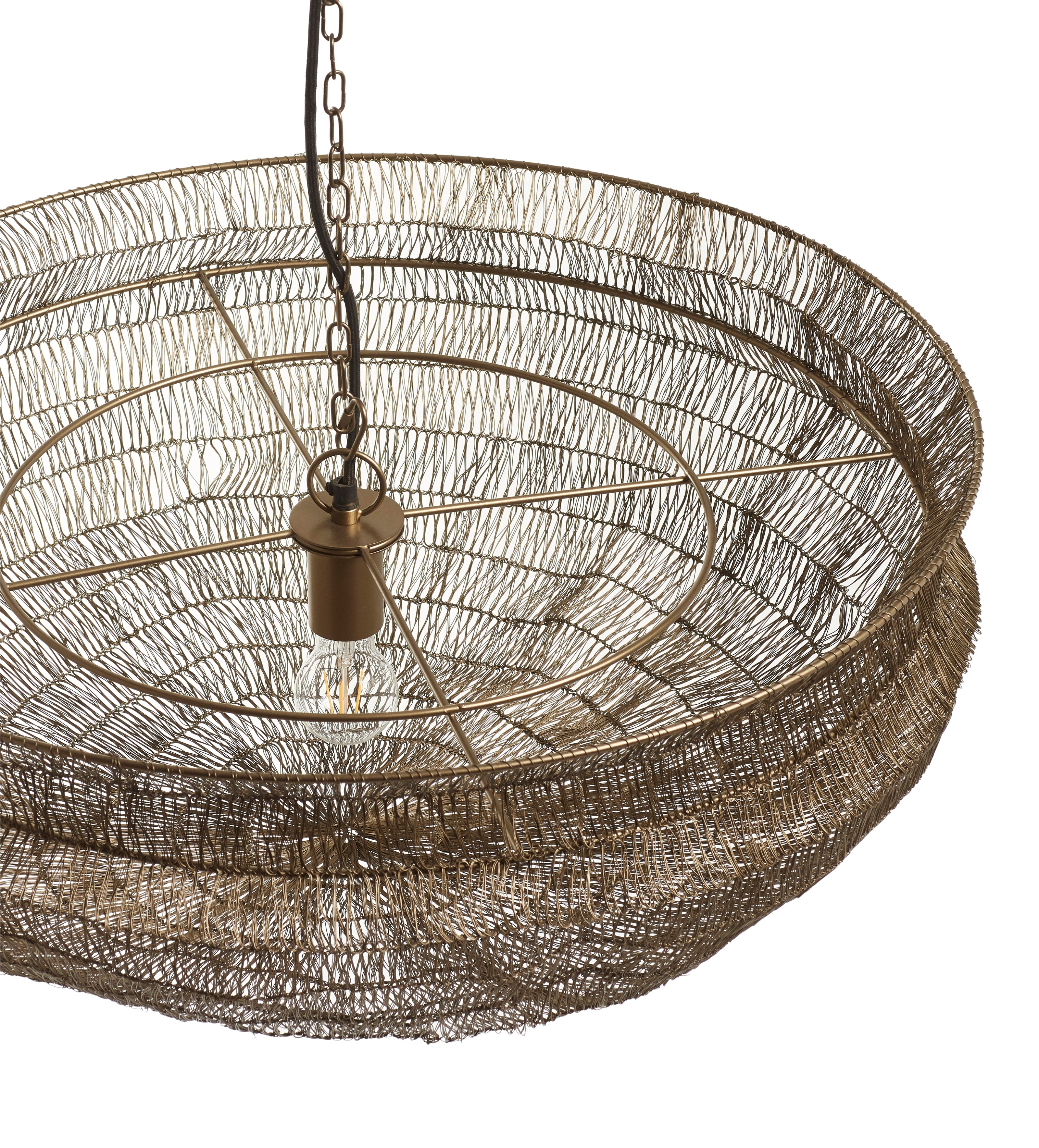 Raye Iron Pendant Light - Antique Brass