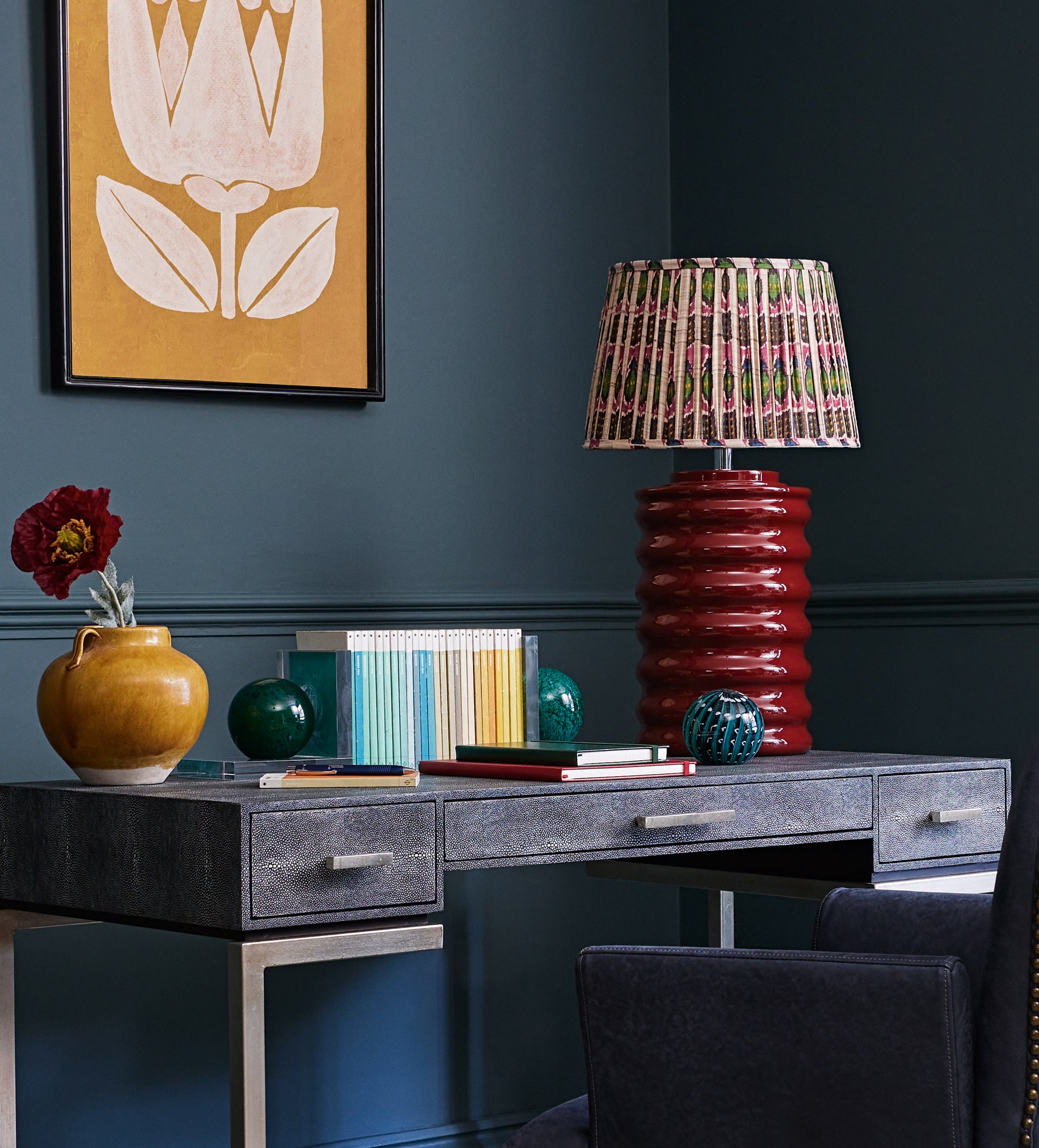 Rinca Silk Pleated Lampshade 35cm - Multi