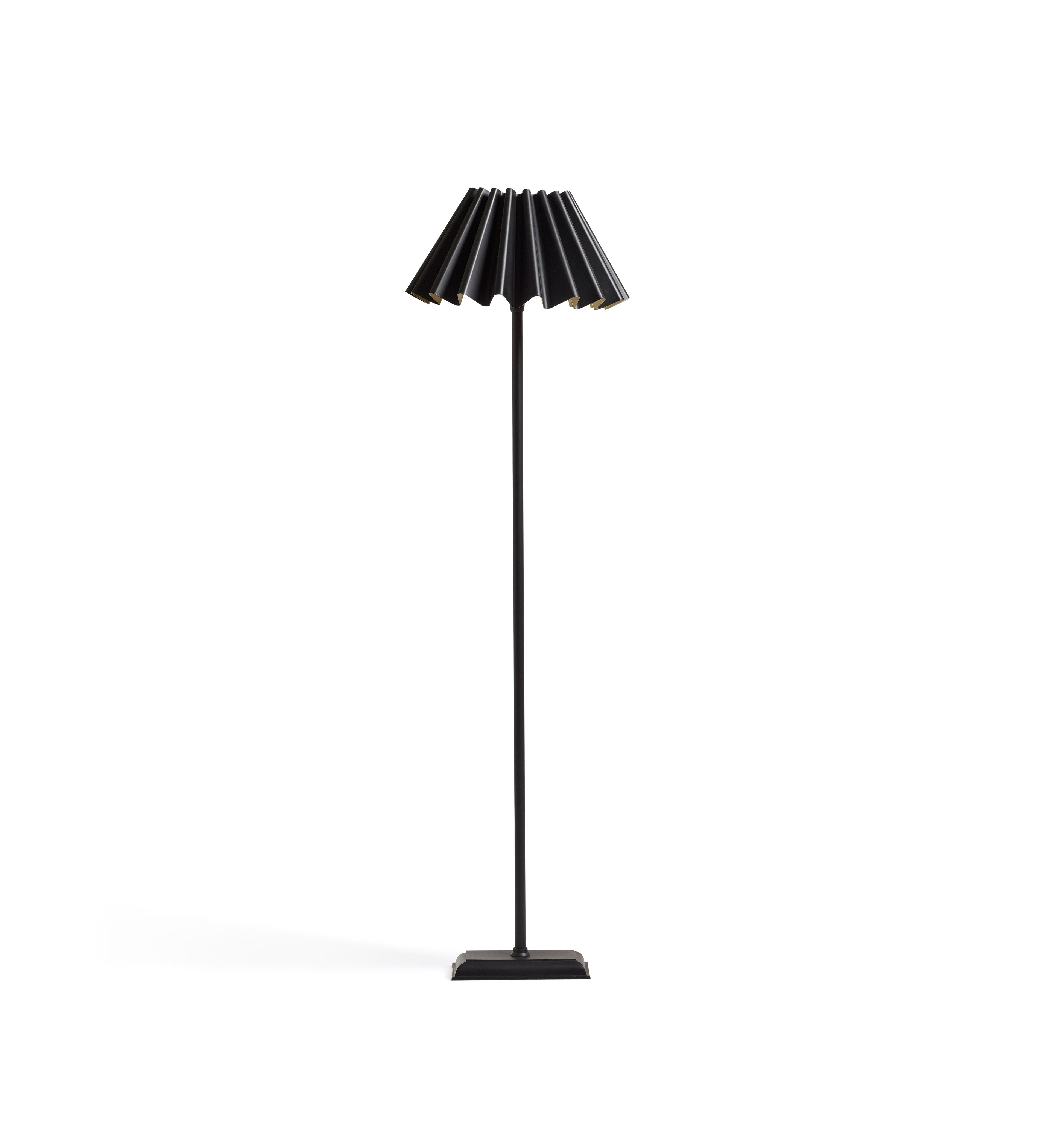 Ripple Floor Lamp and Shade - Black/Gold | OKA