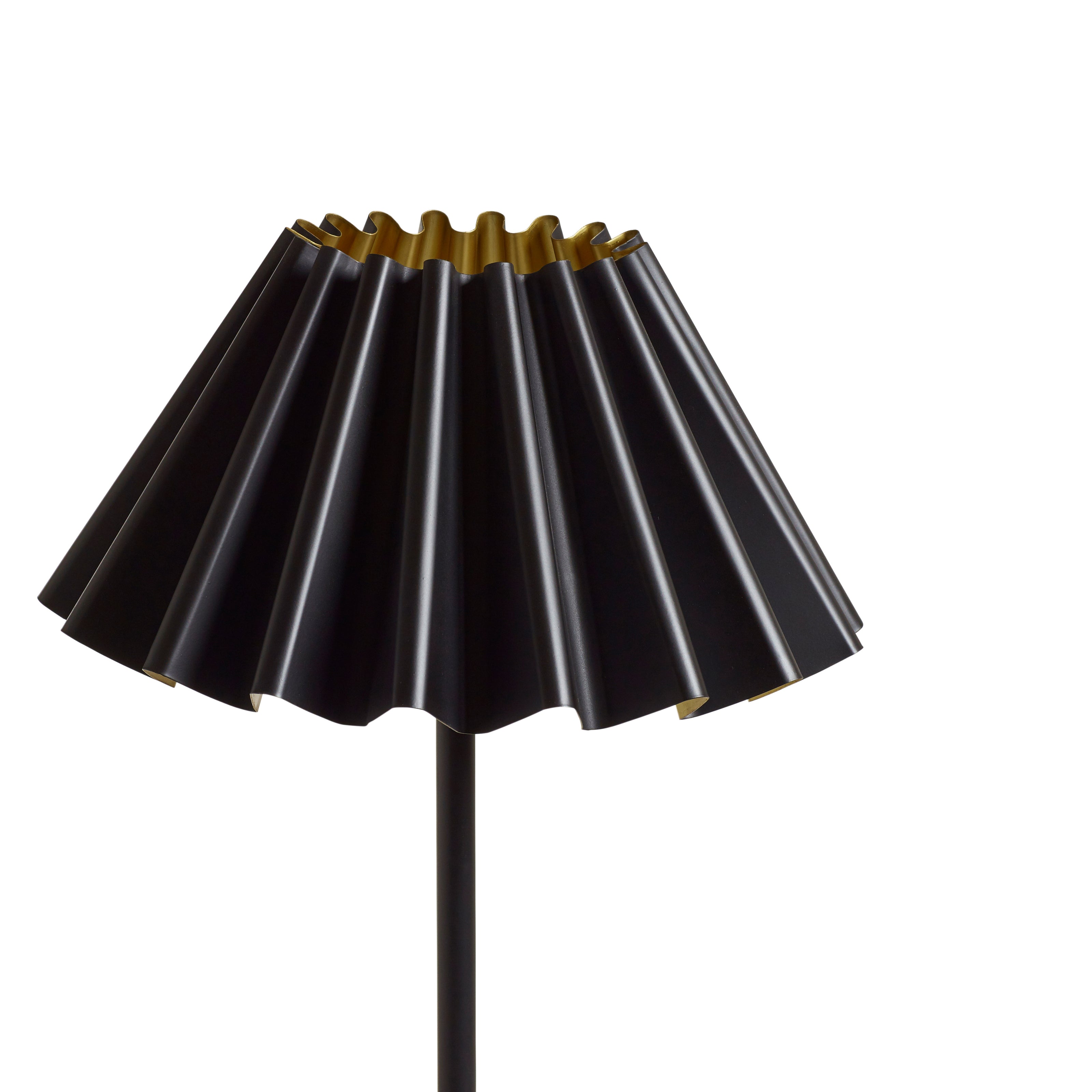 Ripple Floor Lamp and Shade - Black/Gold