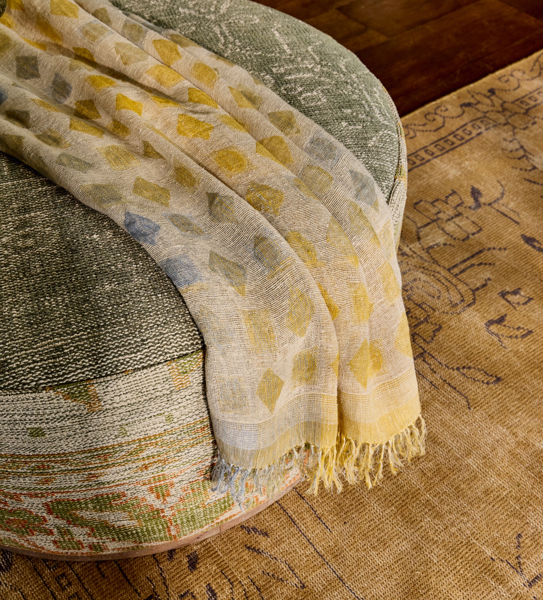 Rosarch Upholstered Ottoman - Sage